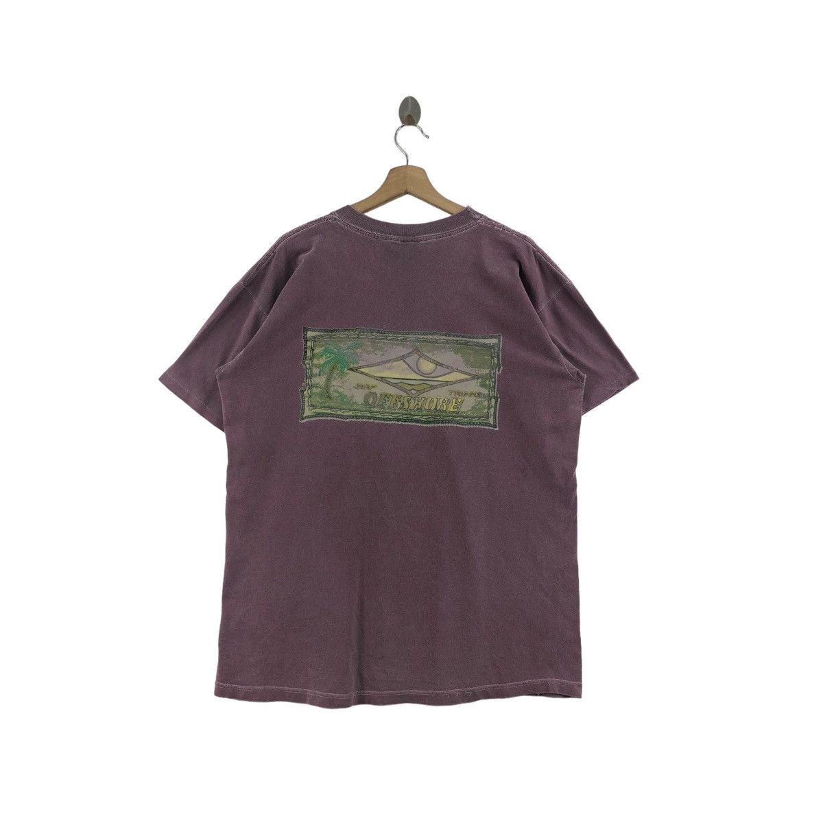 Vintage Pick!! Vtg OFF SHORE Surfing Maroon Mineral Wash Tee Tshirt Size US L / EU 52-54 / 3 - 1 Thumbnail