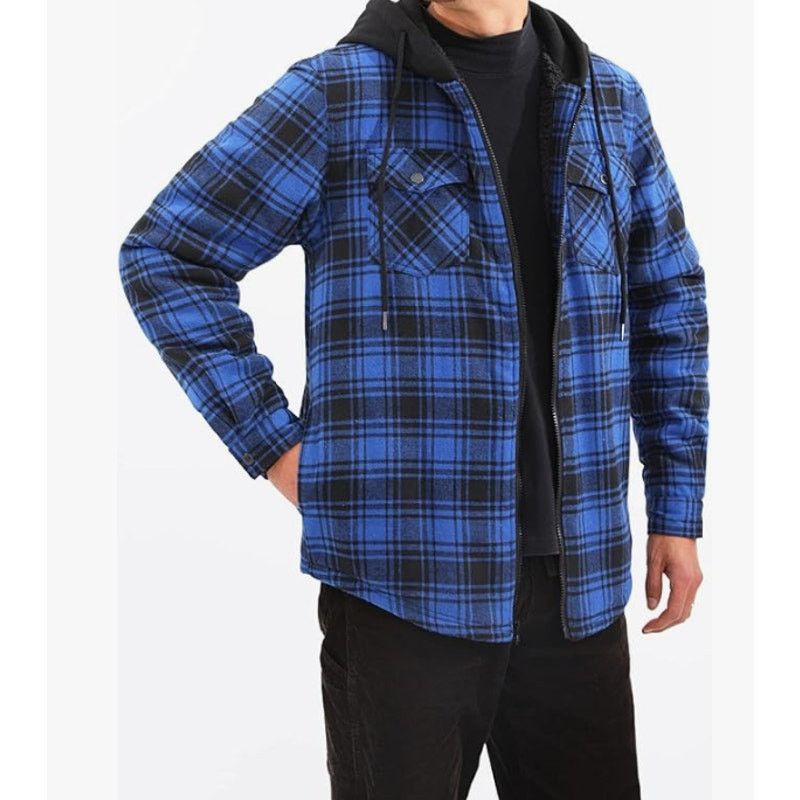 The Unbranded Brand SIZE SMALL Men's Sherpa Lined Full Zip HoodPlaid ShirtJacket Size US XL / EU 56 / 4 - 5 Thumbnail