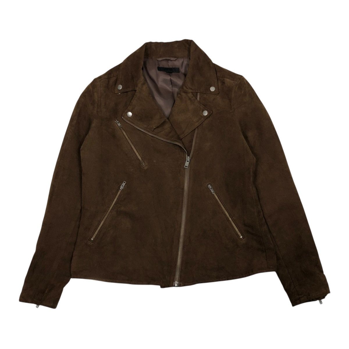 Japanese Brand 🔥RICH BROWN BIKER JACKET DOUBLE COLLAR UNIQLO ISSEY MIYAKE Size US S / EU 44-46 / 1 - 1 Thumbnail
