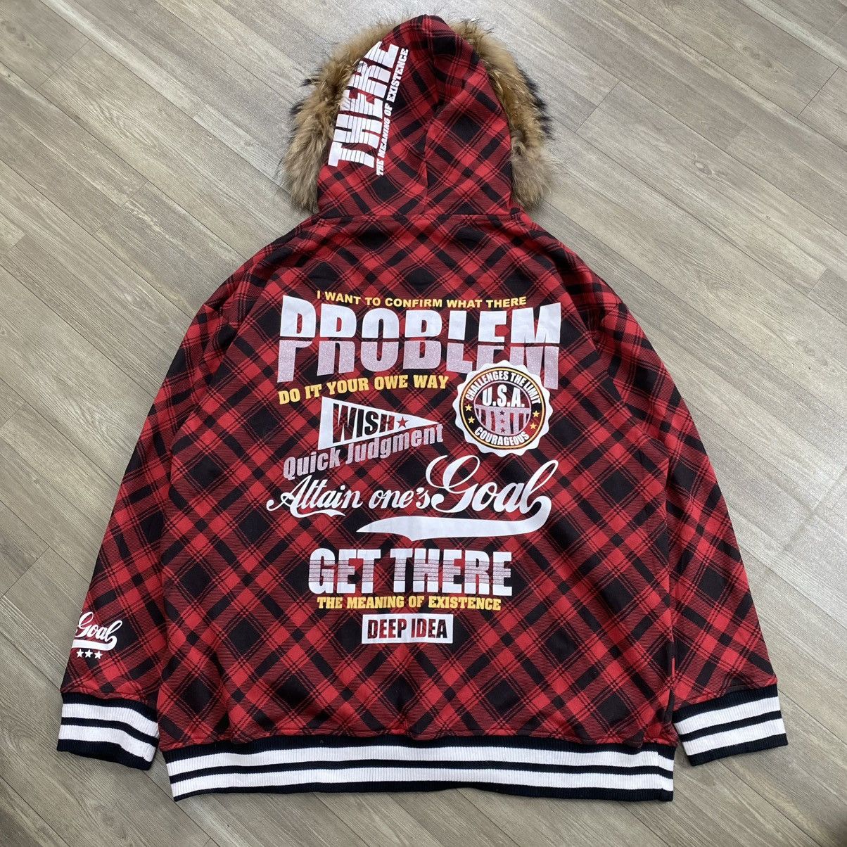 Le Grande Bleu (L.G.B.) 2000s Excuse Plaid Hysteric Glamour Lgb Style Zip Fur Hoodie Size US XXL / EU 58 / 5 - 19 Thumbnail