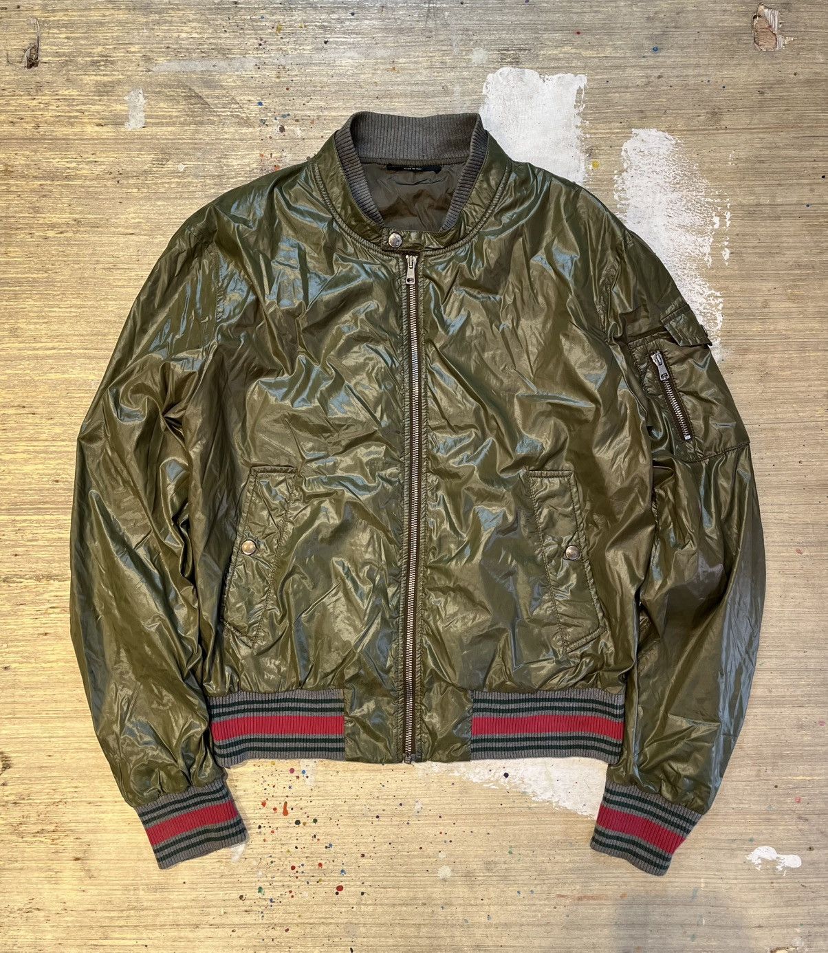 Gucci Gucci Green Polyamide Bomber Jacket - Frida Giannini Size US M / EU 48-50 / 2 - 1 Thumbnail