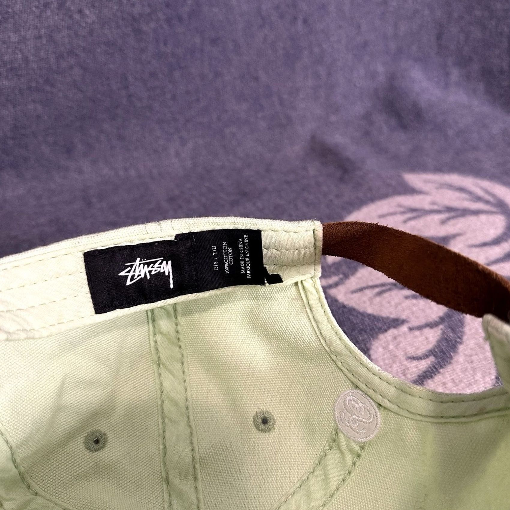Spell Stussy Hat OSFA Unisex Baseball Cap Mint Lime Green Canvas Strap Back Adjustable 90s Hip Hop City Skateboarding Baseball Cap Mens Womens Size ONE SIZE - 6 Thumbnail