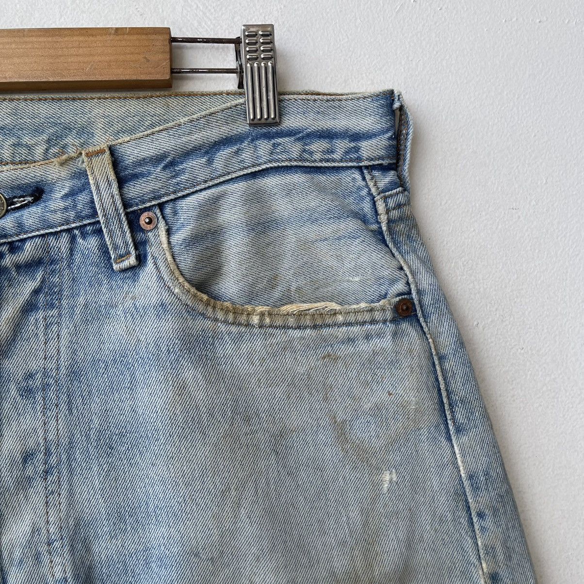 Levi's Thrashed 70s Levi’s 501 Redline Selvedge Denim Shorts Size US 34 / EU 50 - 6 Thumbnail
