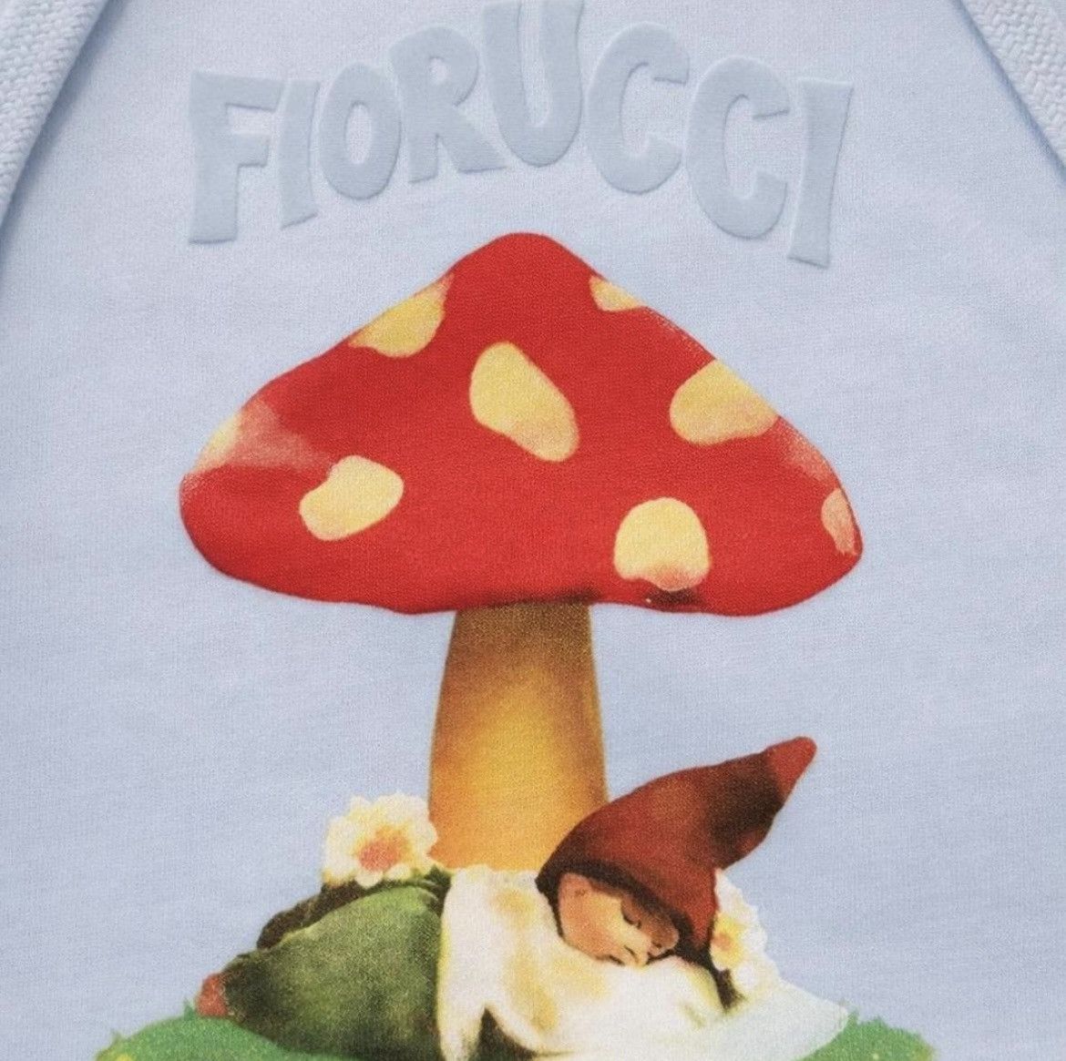 Fiorucci Fiorucci Mushroom Graphic Hoodie - Blue Designer Pullover Size S / US 4 / IT 40 - 2 Thumbnail