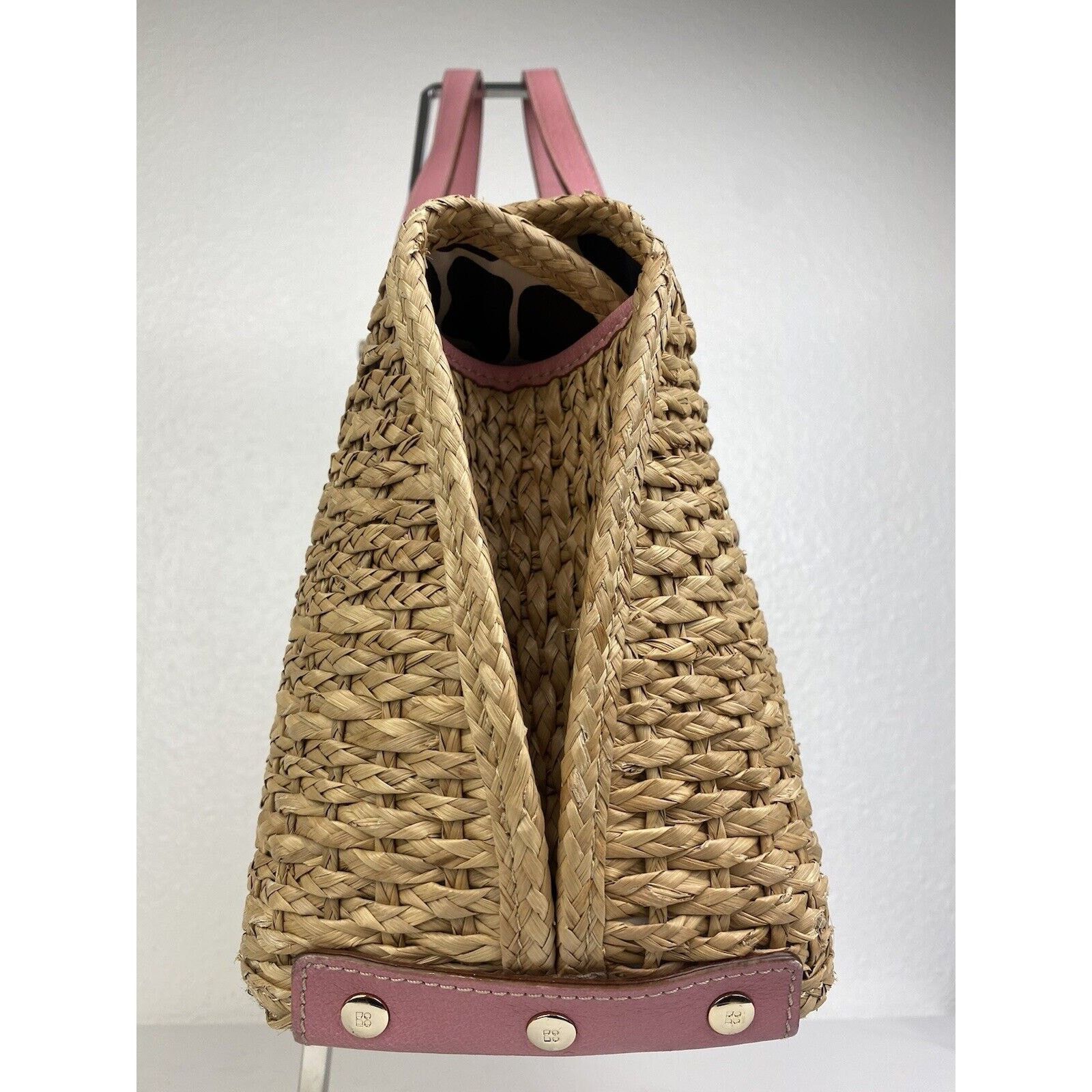 Kate Spade Kate Spade Straw Picnic Wine Bag Purse Basket Pink Leather Size ONE SIZE - 9 Thumbnail