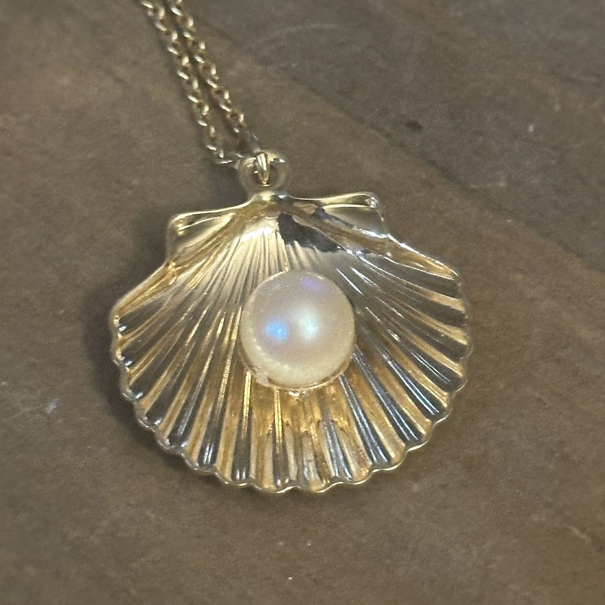 Vintage Vintage clam shell with pearl pendant necklace Size ONE SIZE - 3 Thumbnail