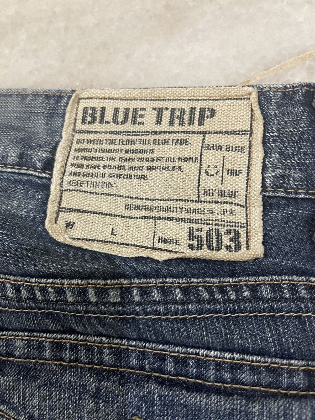 Vintage Vintage Edwin 503 Whisker Washed Jeans Denim Size US 33 - 12 Thumbnail
