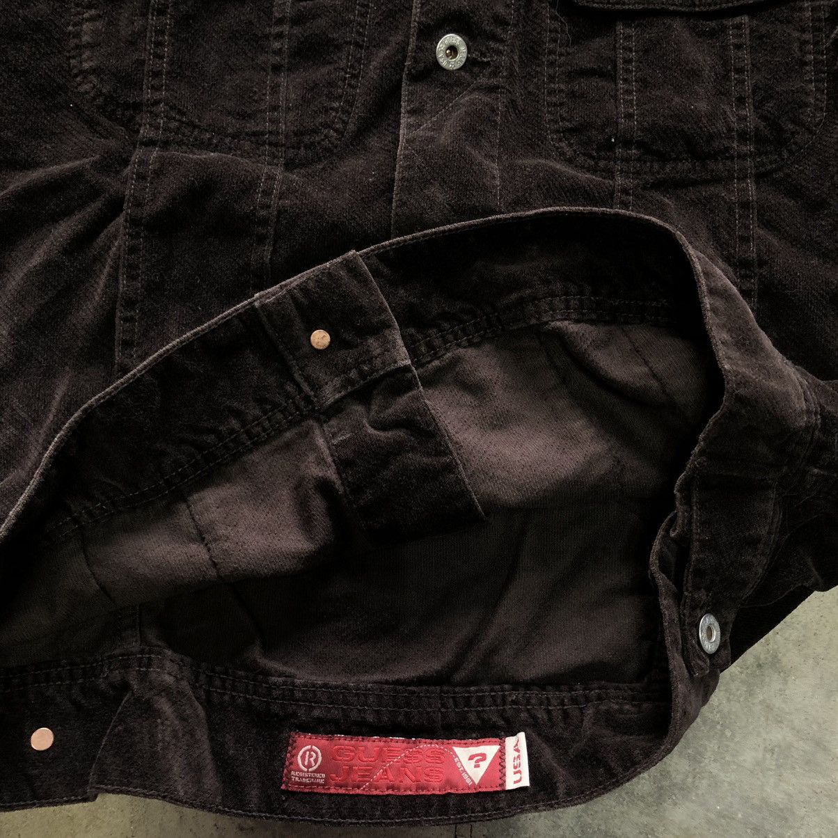 Guess × Vintage Vintage 90s Guess Brown Corduroy Trucker Jacket Size US L / EU 52-54 / 3 - 4 Thumbnail