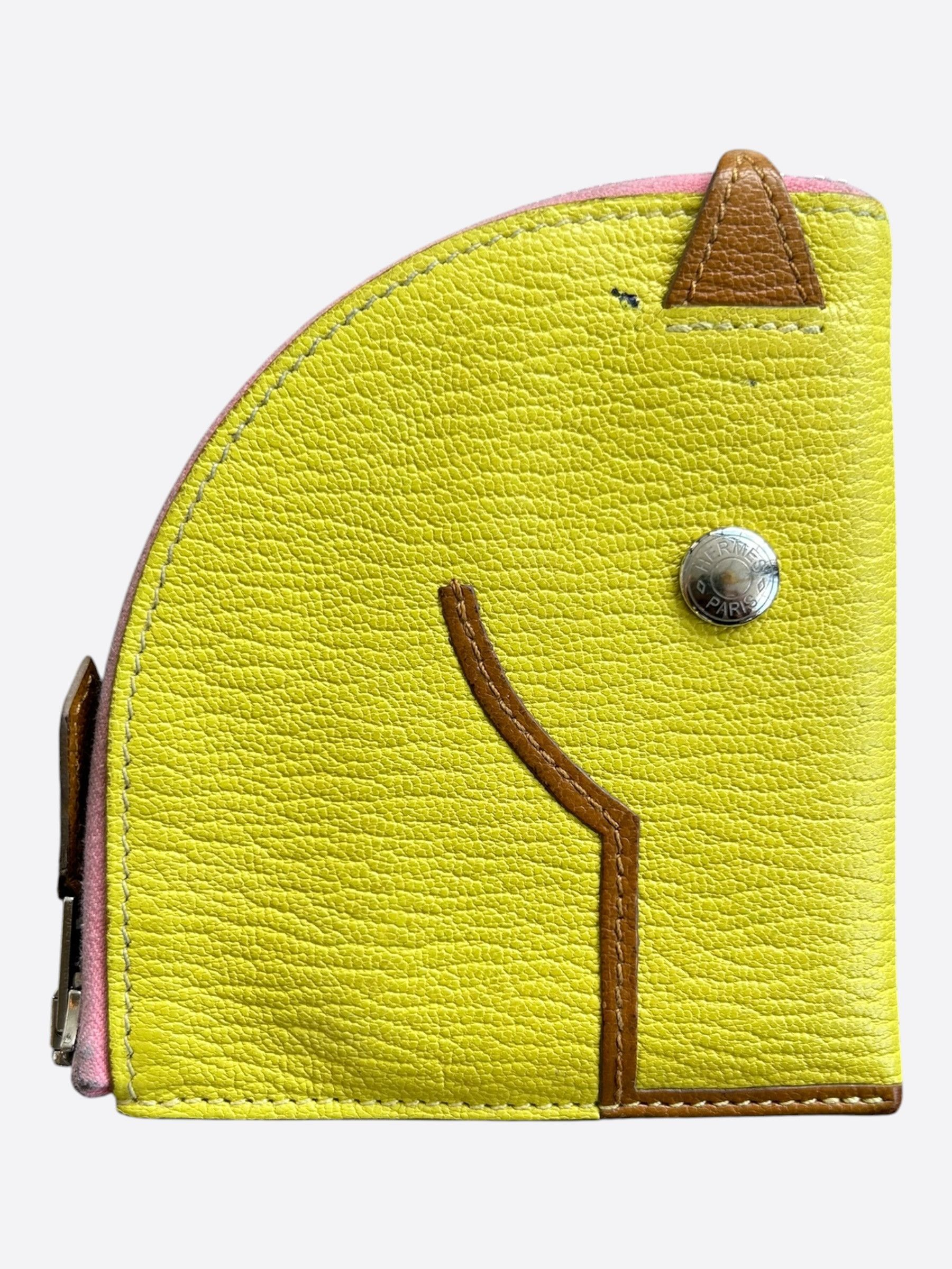 Hermes Hermes Yellow & Brown Epsom Paddock Chevre Misor Coin Pouch Size ONE SIZE - 1 Thumbnail