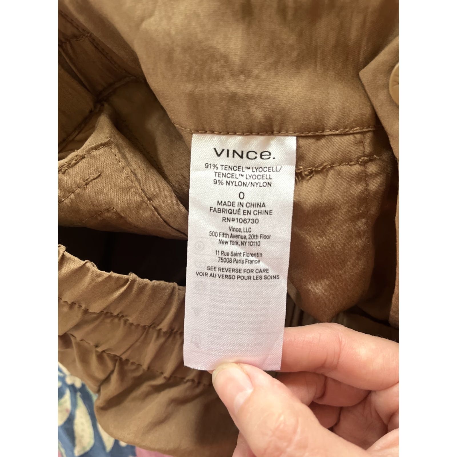 Vince Vince Womens Cargo Pants Size 0 Brown Lyocell Elastic Waist Straight Leg Casual Bohemian Size 25" / US 0 / IT 36 - 6 Thumbnail