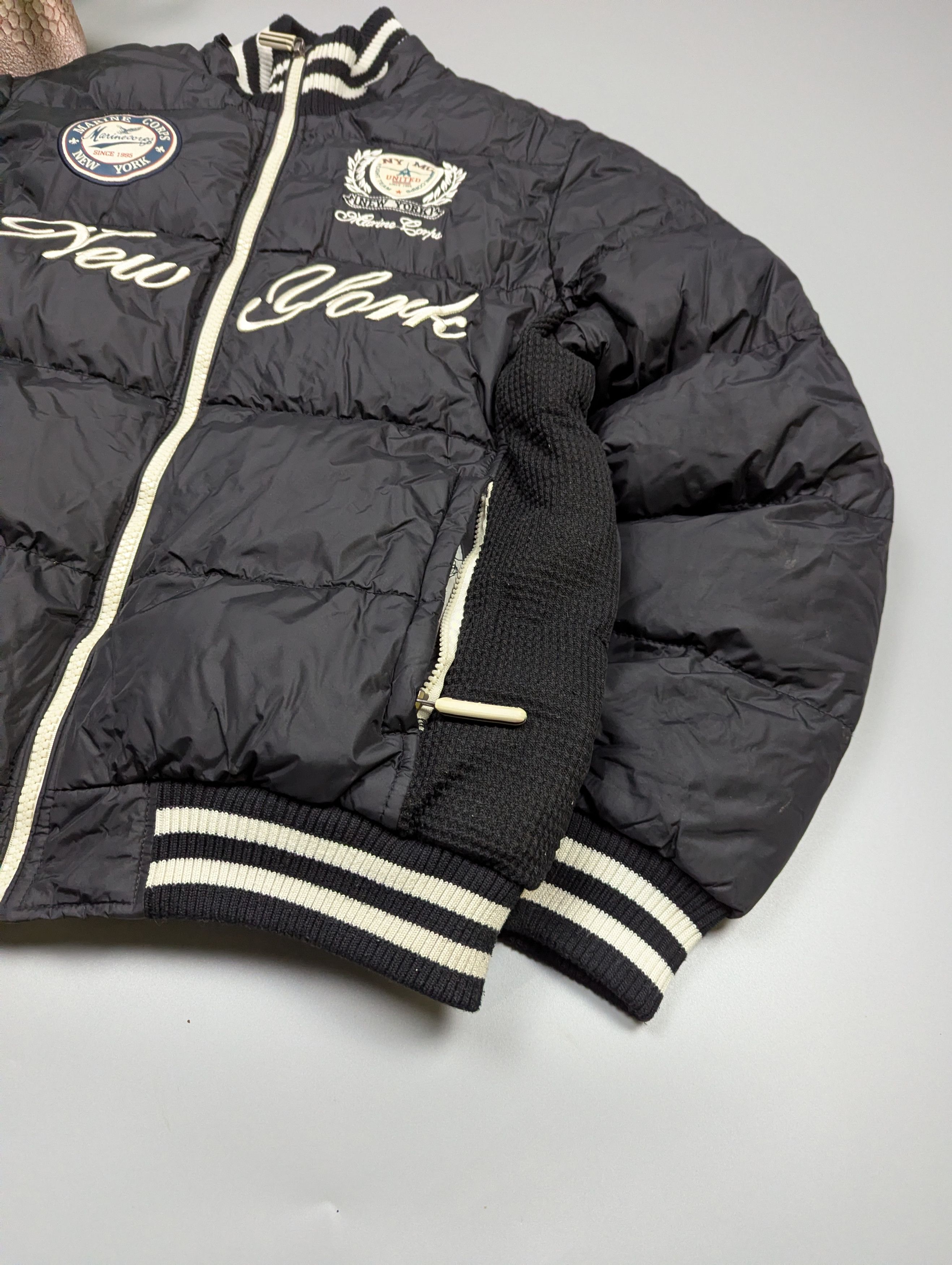 Vintage 90s Marine Corps Varsity Puffer Bomber Black Nylon Size US M / EU 48-50 / 2 - 6 Thumbnail