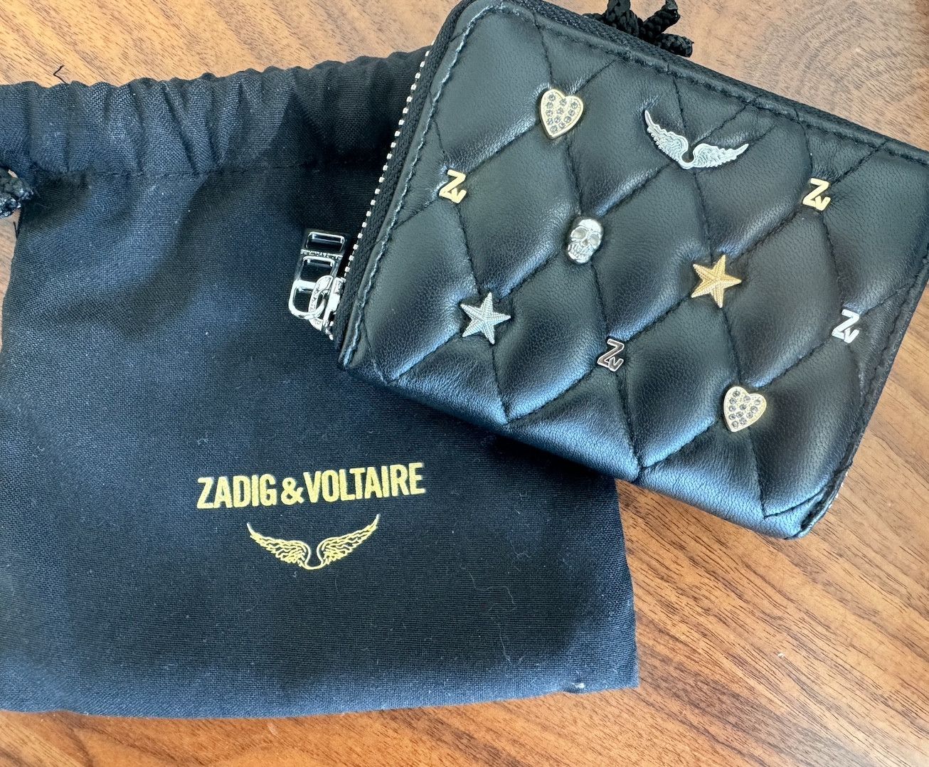 Zadig & Voltaire Zadig&Voltaire Mini Charms Wallet in Black Leather Size ONE SIZE - 6 Thumbnail
