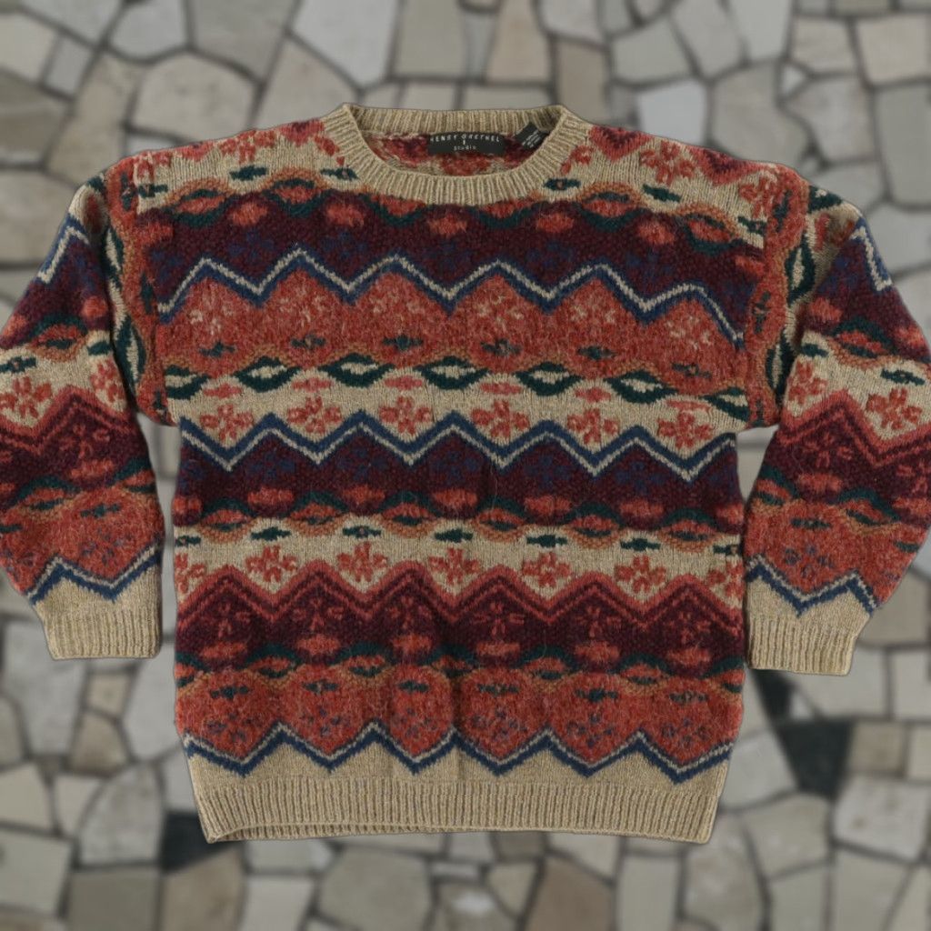 Vintage Henry Grethel Yarn Knit Fair Isle Striped Sweater Men's L Mens Size US L / EU 52-54 / 3 - 1 Thumbnail