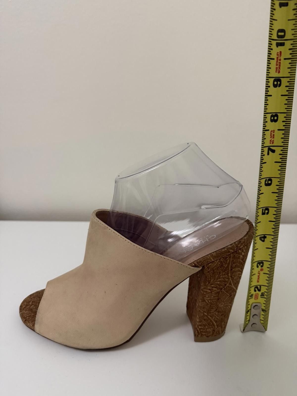 Other Charles by Charles David Beige Suede Peep Toe Mules Size US 8 / IT 38 - 6 Thumbnail