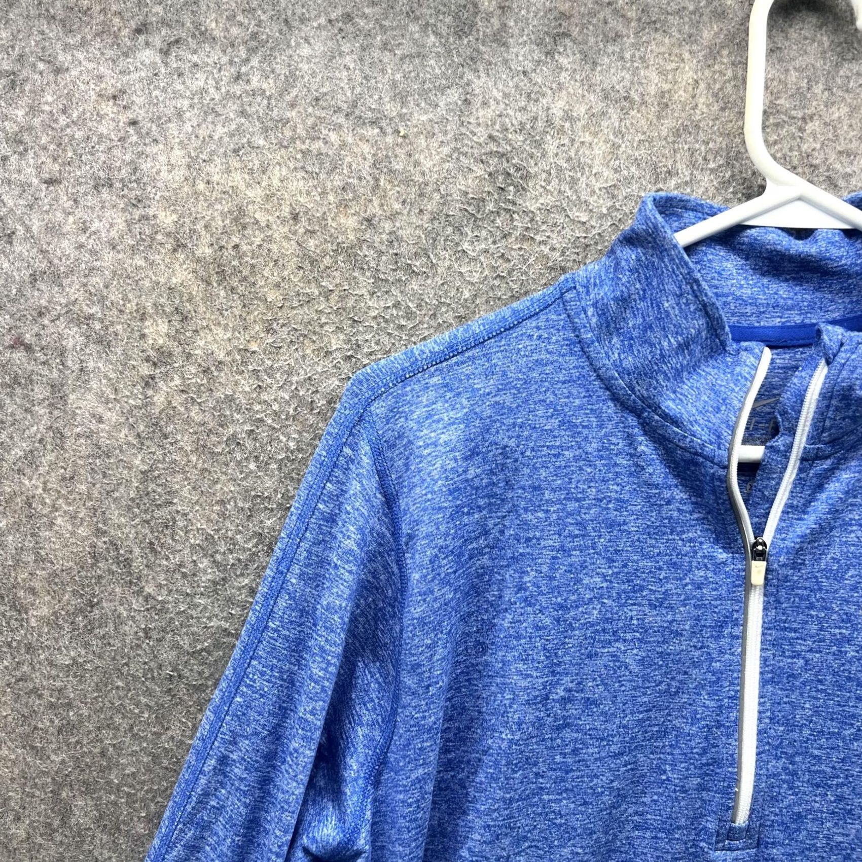 Nike Nike Dri-FIT Pullover Womens XL Blue Heather 1/4 Zip W Logo Shirt Top Long Sleeve Size XL / US 12-14 / IT 48-50 - 4 Thumbnail