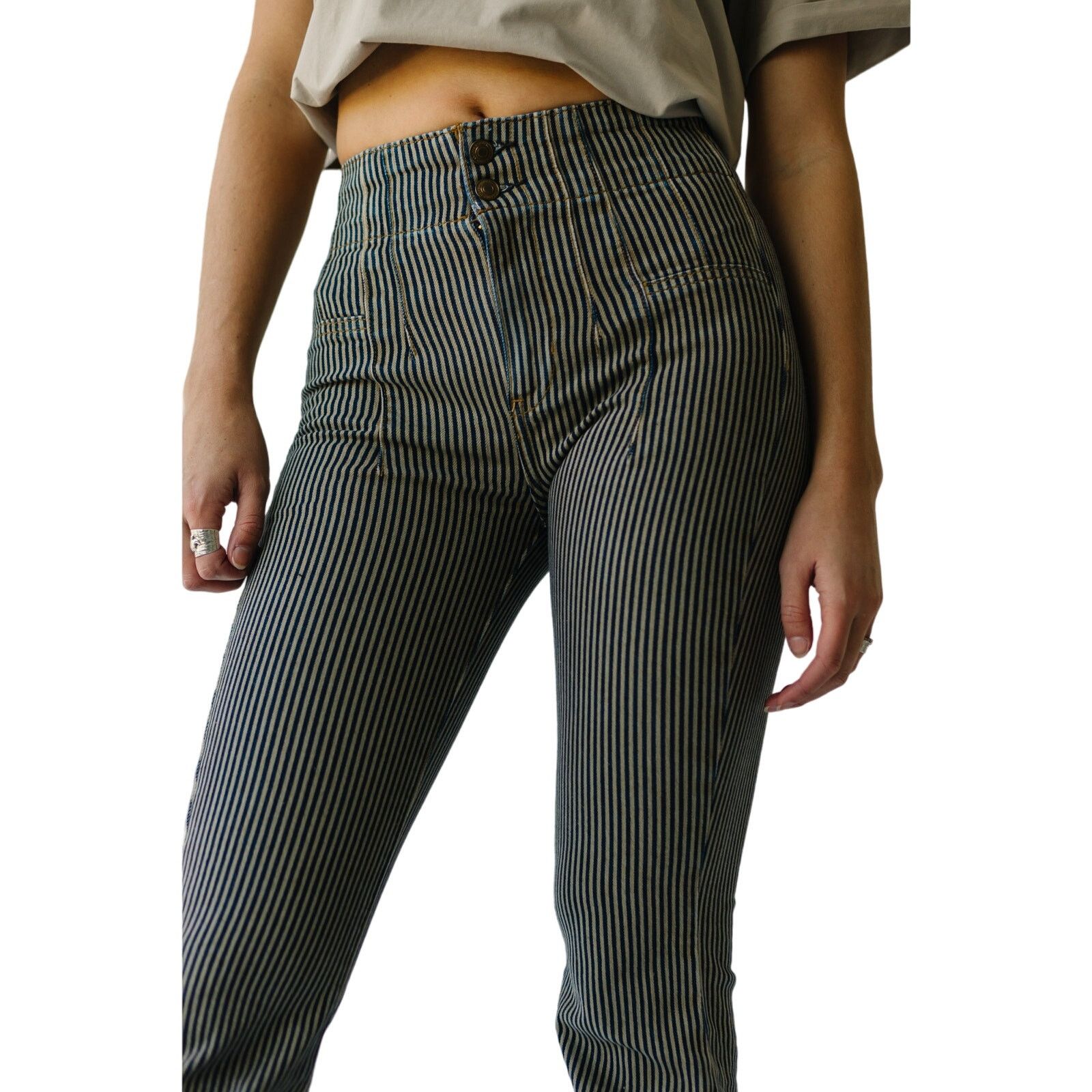 Free People $98 MSRP-Free People Jayde Railroad Flare Jeans-Sz 27 - NWOT Size 27" / US 4 / IT 40 - 8 Thumbnail