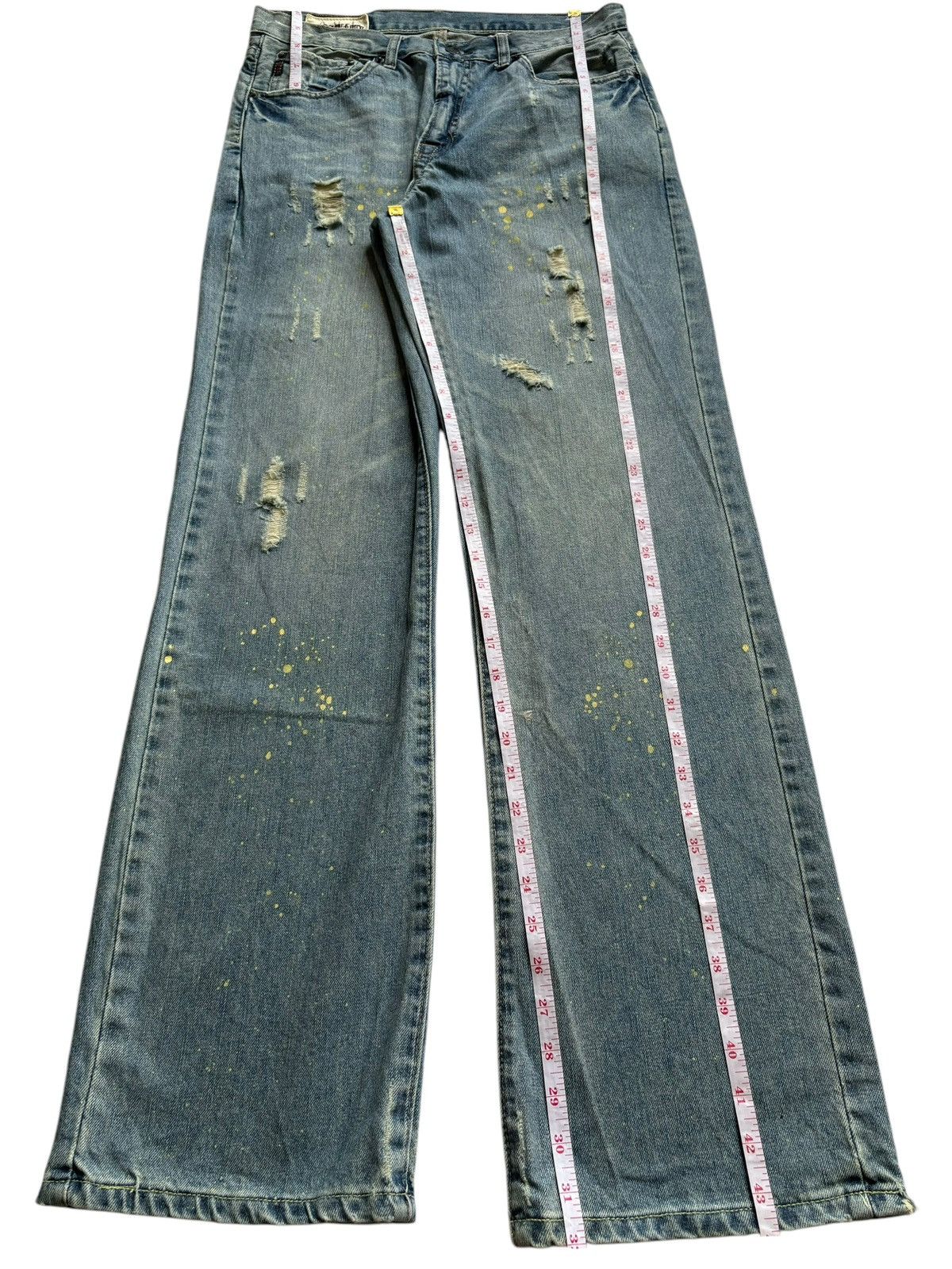 Abercrombie & Fitch Vintage Abercrombie Faded Wash Splattered Bootcut Jeans Size US 31 - 14 Thumbnail