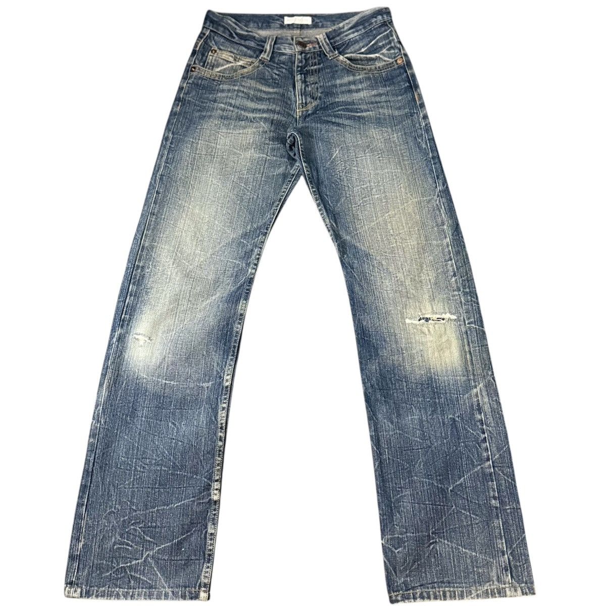 14th Addiction Vintage 2000 Y2K Boot There Clawmark Natural Denim Size US 29 - 2 Thumbnail