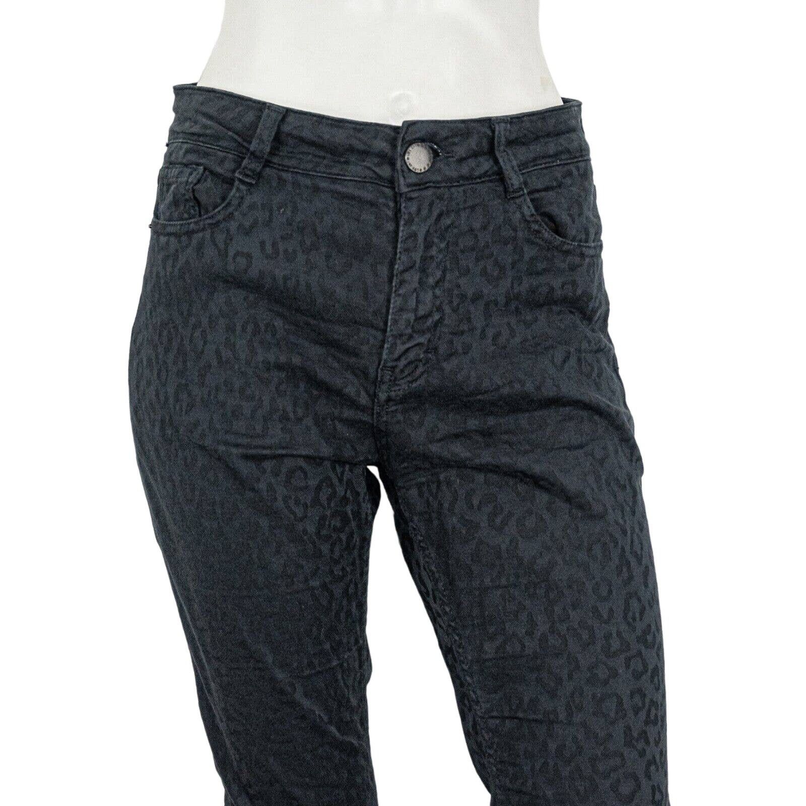 Maje MAJE Black Cheetah print stretch skinny jean pant cotton Size 28" / US 6 / IT 42 - 8 Thumbnail