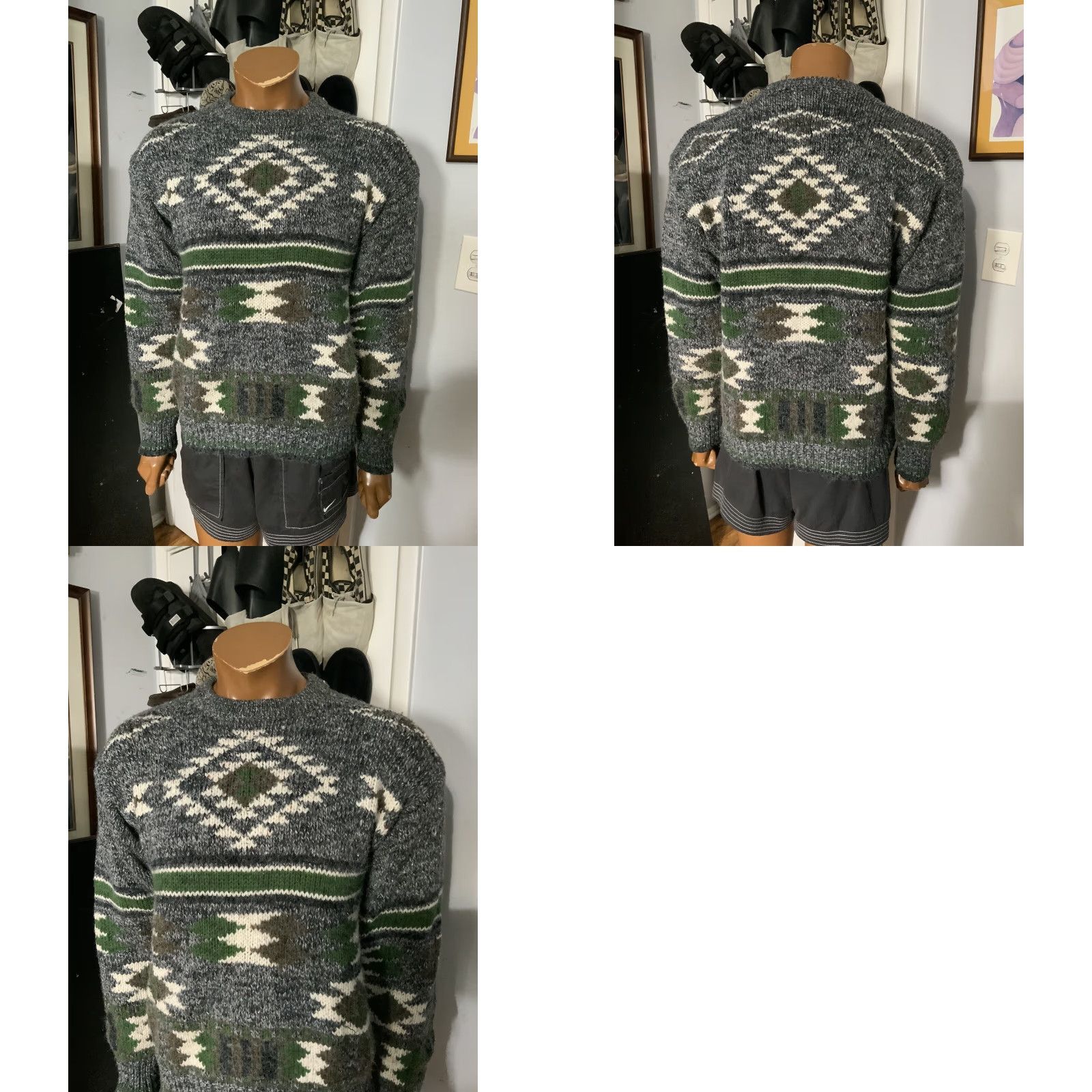 Vintage VINTAGE Adolfo Chimayo Aztec Southwestern Native Wool Blend Crewneck Sweater LG Mens Size US L / EU 52-54 / 3 - 8 Thumbnail