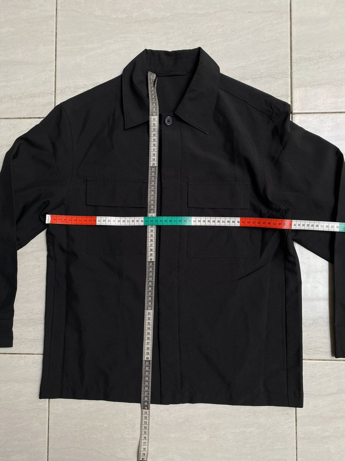 GU GU Pocket Boxy Oversize Black Outer Shirt Size US M / EU 48-50 / 2 - 2 Thumbnail