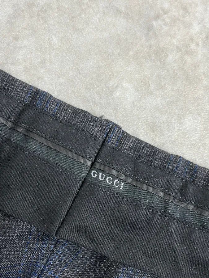 Gucci 2000s Gucci Navy Checkered Tailored Pants Size US 34 / EU 50 - 9 Thumbnail