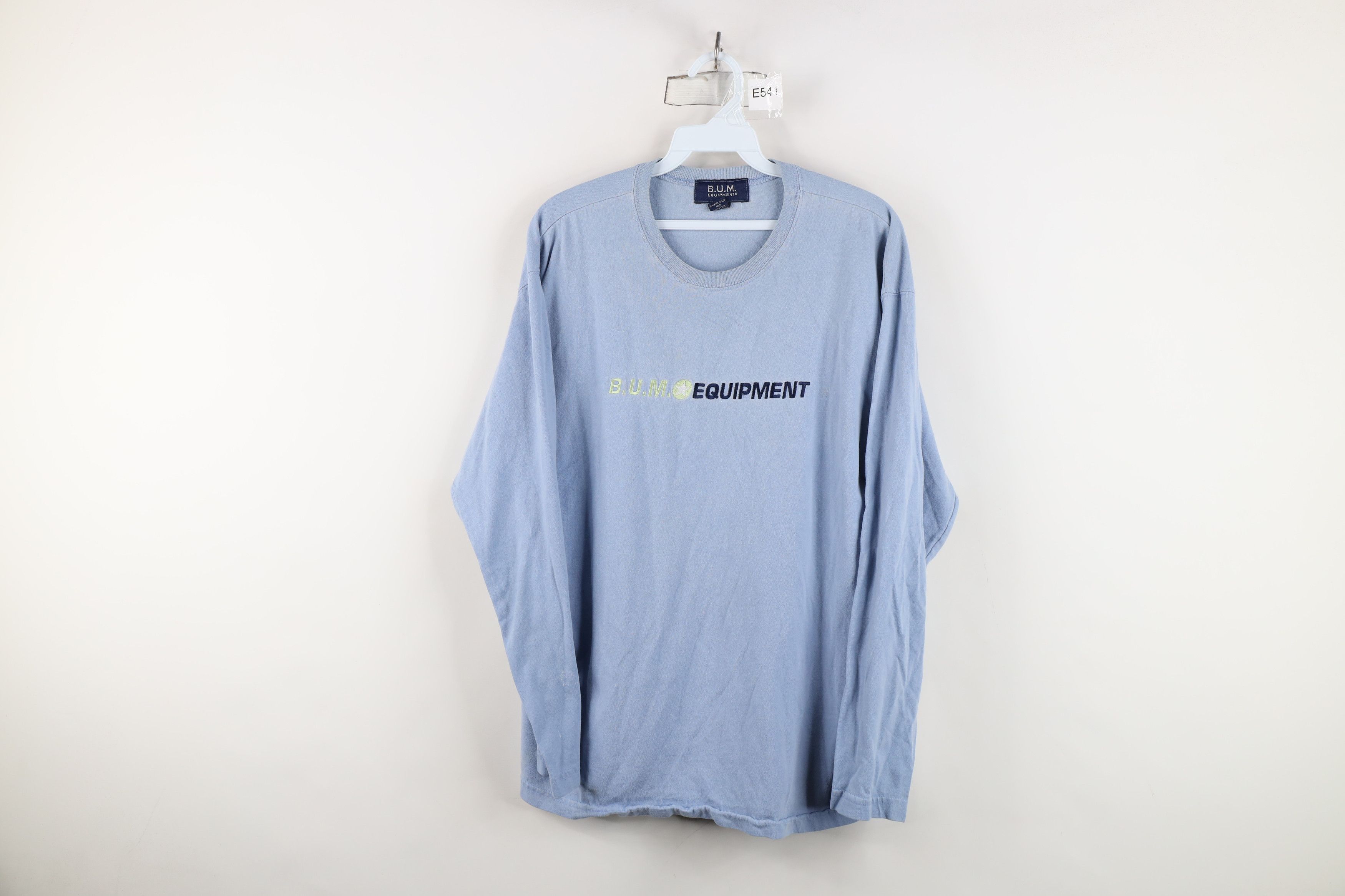 Vintage Vintage 90s Bum Equipment Spell Long Sleeve T-Shirt Blue USA Size US M / EU 48-50 / 2 - 1 Thumbnail