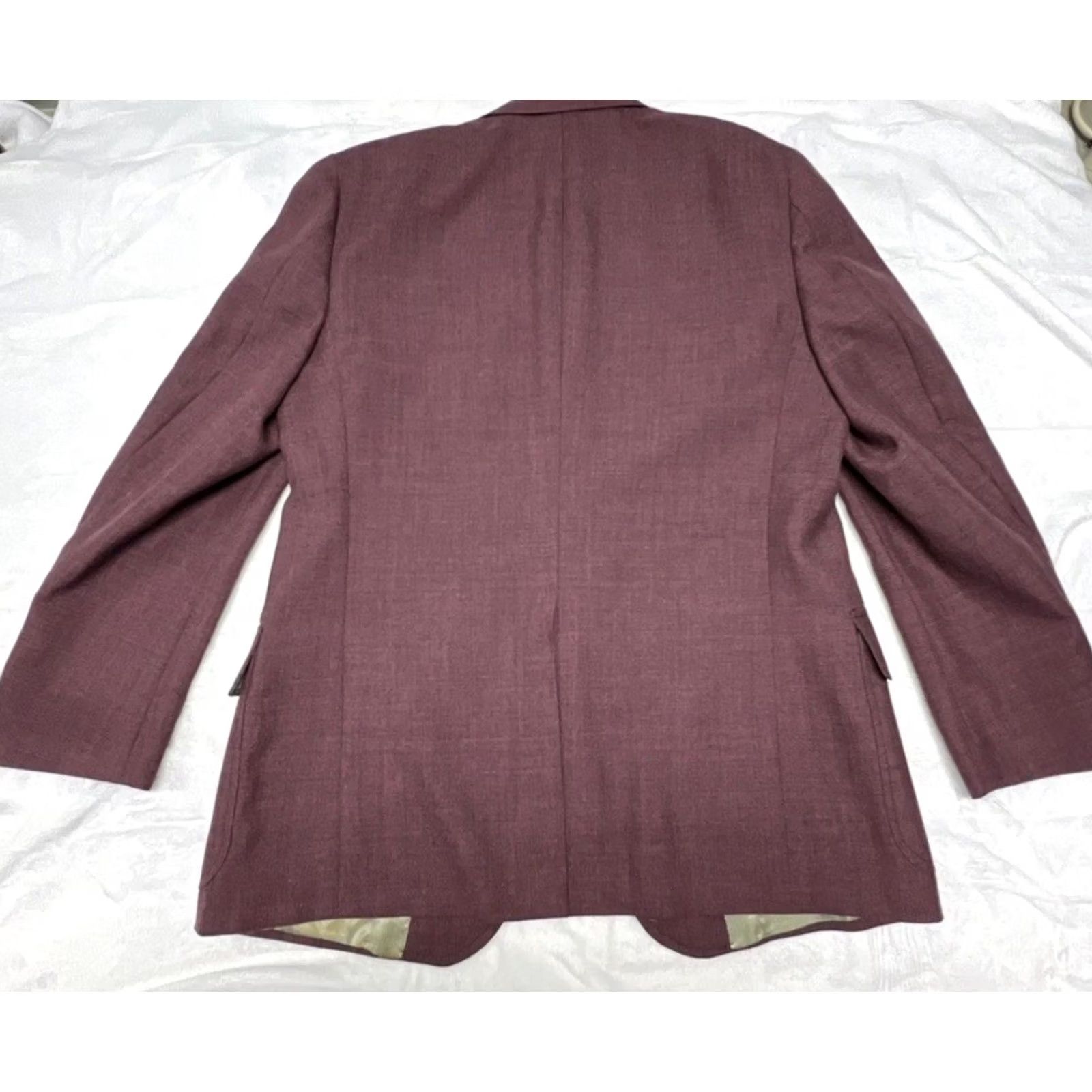 Vintage VINTAGE Jamal Ruby “The Sincerely” Wool Blend Blazer Men’s L Burgundy Cotton Blend Solid Single-Vented 46 Chest Jaymar Blazer Mens Size 42R - 4 Thumbnail