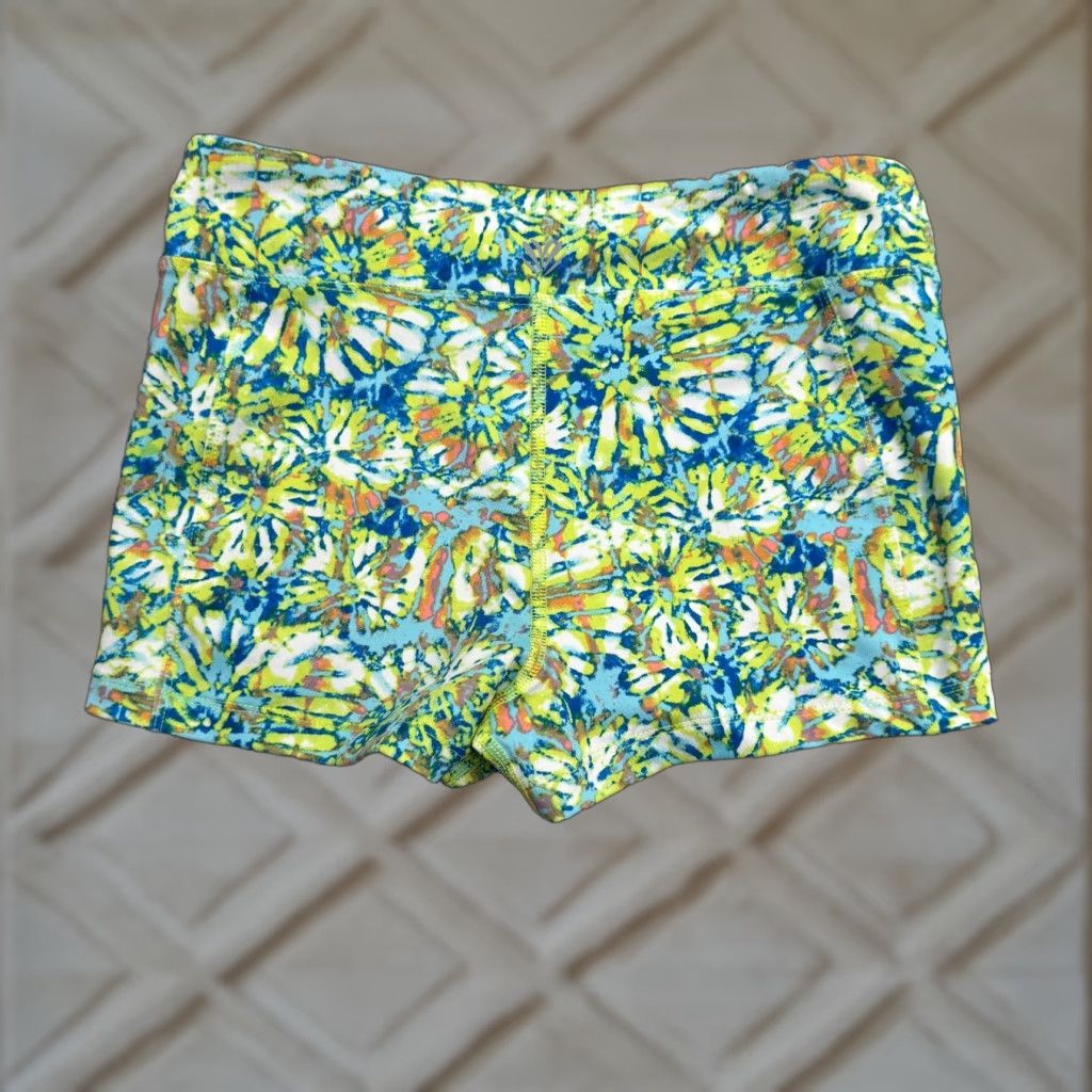 Forever 21 FOREVER 21 Tie-Dye Compression Shorts Womens Small Neon Green Blue Pink Active Size 28" / US 6 / IT 42 - 1 Thumbnail