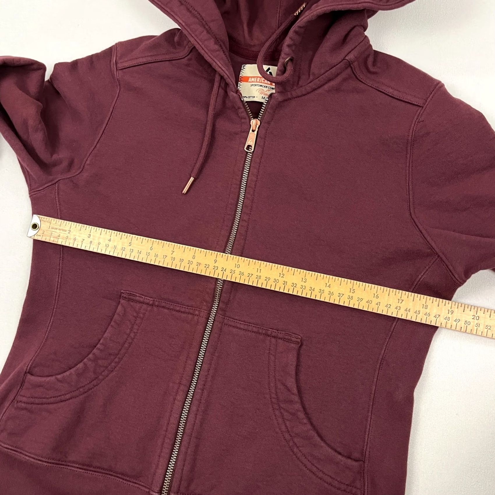 Vintage American Giant Hoodie Womens M Burgundy Maroon Heavy Cotton Sweatshirt Workwear Size M / US 6-8 / IT 42-44 - 5 Thumbnail