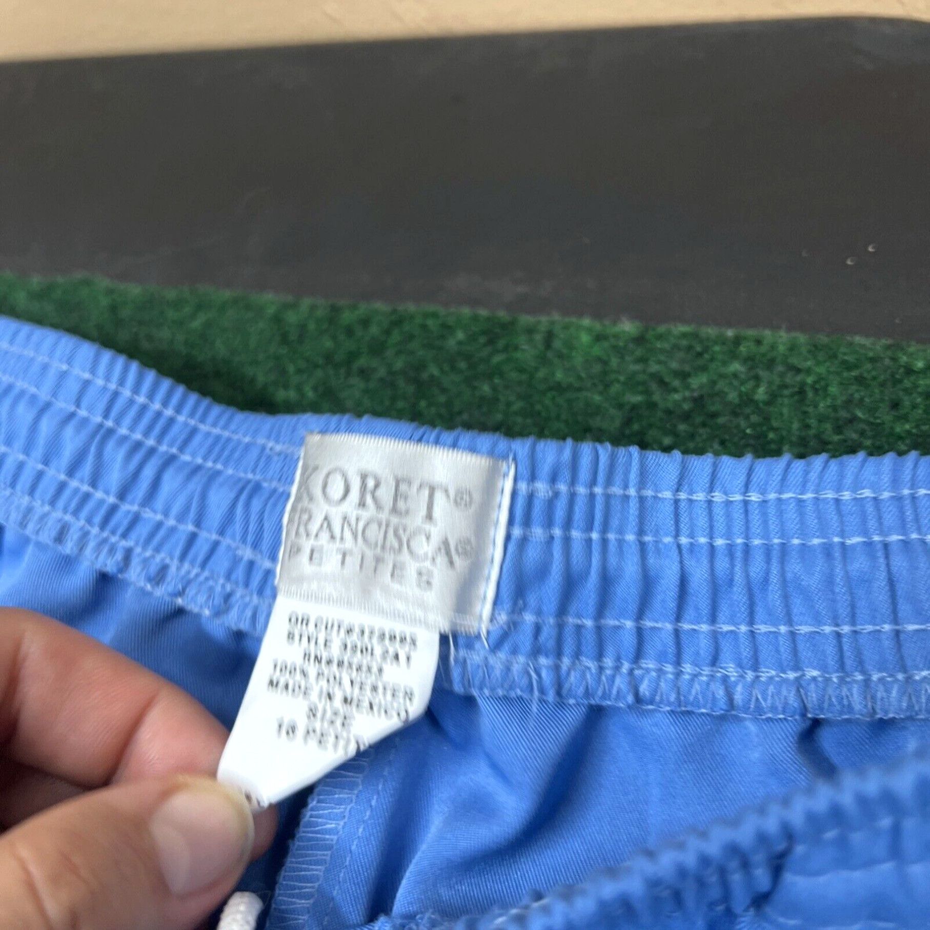 Vintage Francisca by Koret Blue Dress Pants Petite Size 16 Elastic Waist Pockets New Size 24" / US 00 / IT 34 - 5 Thumbnail