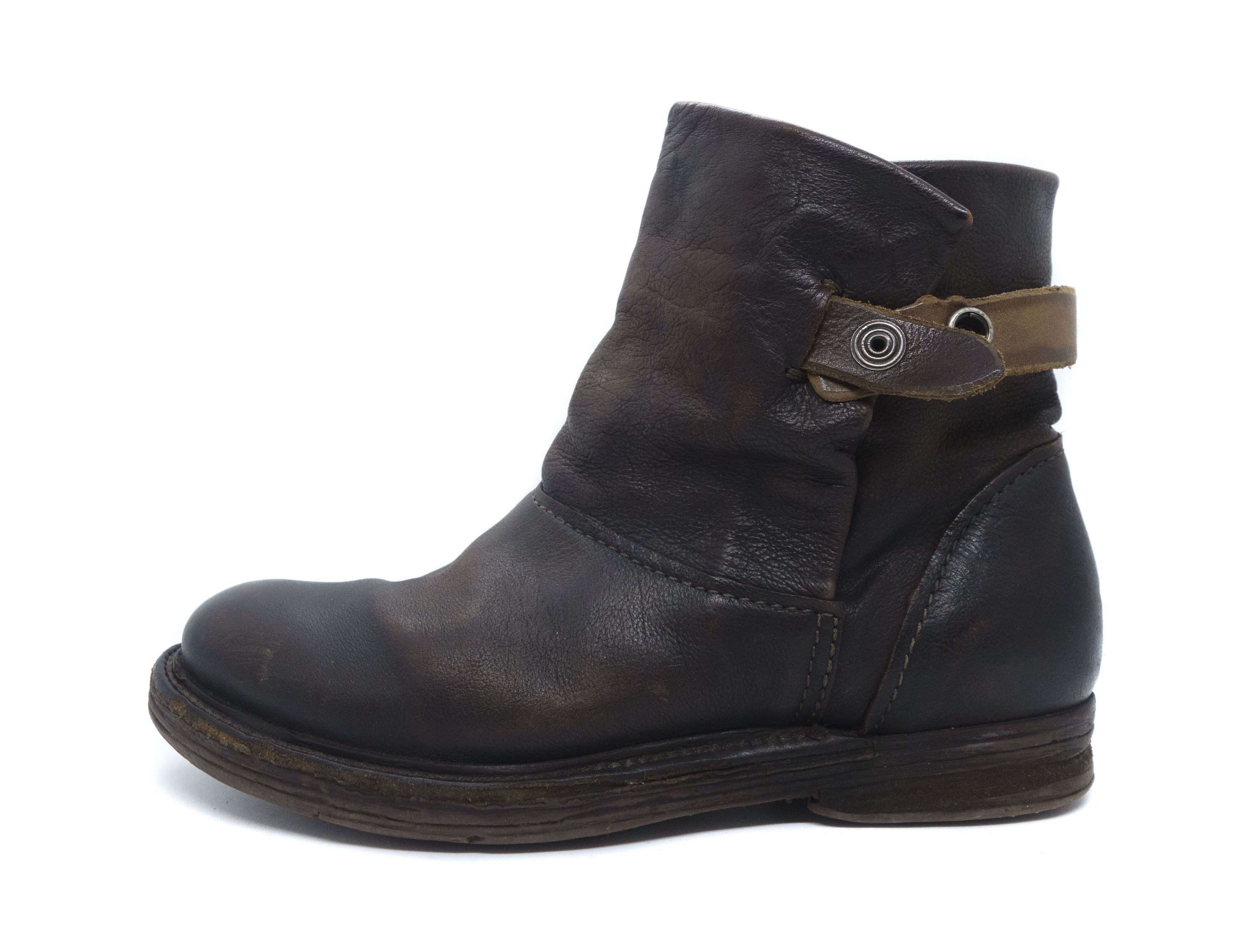 A.S.98 AS98 Biker Belted Leather Boots Size US 7 / IT 37 - 1 Thumbnail