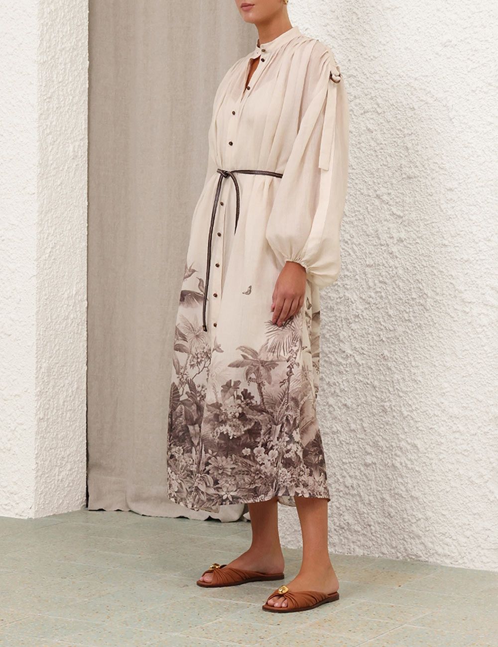 Zimmermann o1w1db10925 Wylie Midi Shirt Dress in Multicolor Size S / US 4 / IT 40 - 3 Thumbnail