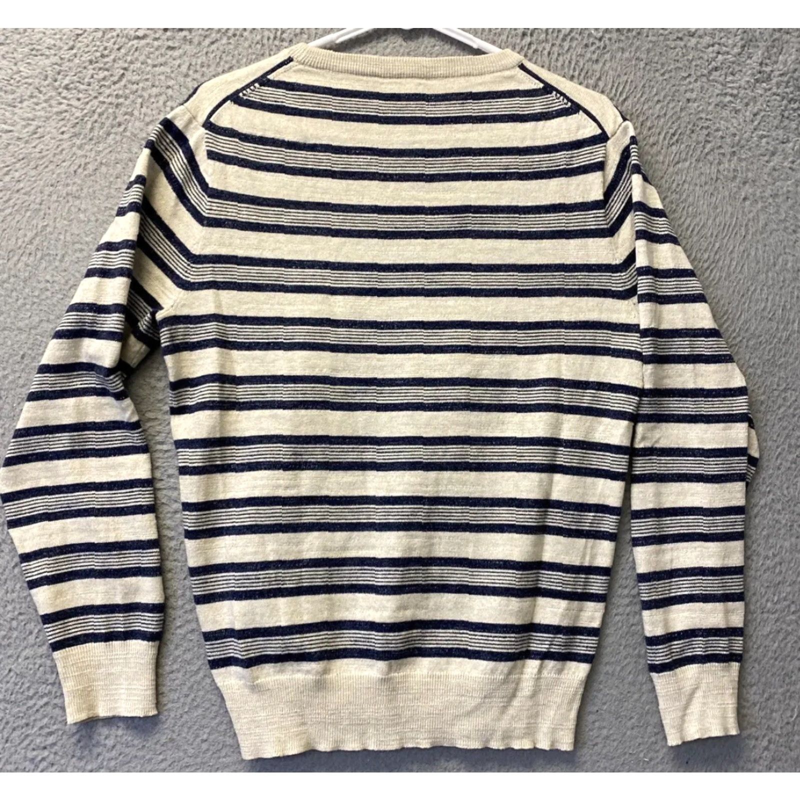 J.Crew J.CREW Striped Crew Neck Pullover Sweater Mens Size S Navy Ivory 90s Size US S / EU 44-46 / 1 - 6 Thumbnail