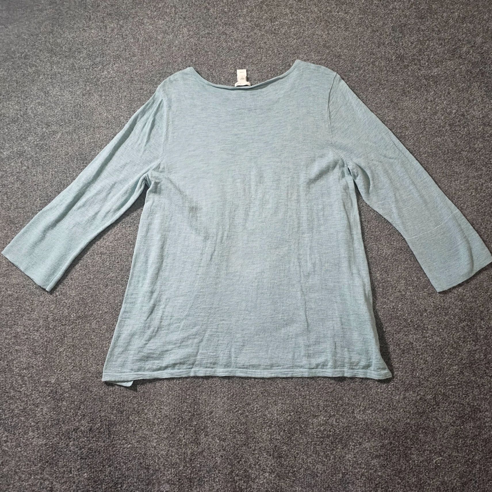 J. Jill J Jill Top Blouse Women Large Green Lace Up Seams Long Sleeve Tunic Casual Minimalist Size L / US 10 / IT 46 - 7 Thumbnail