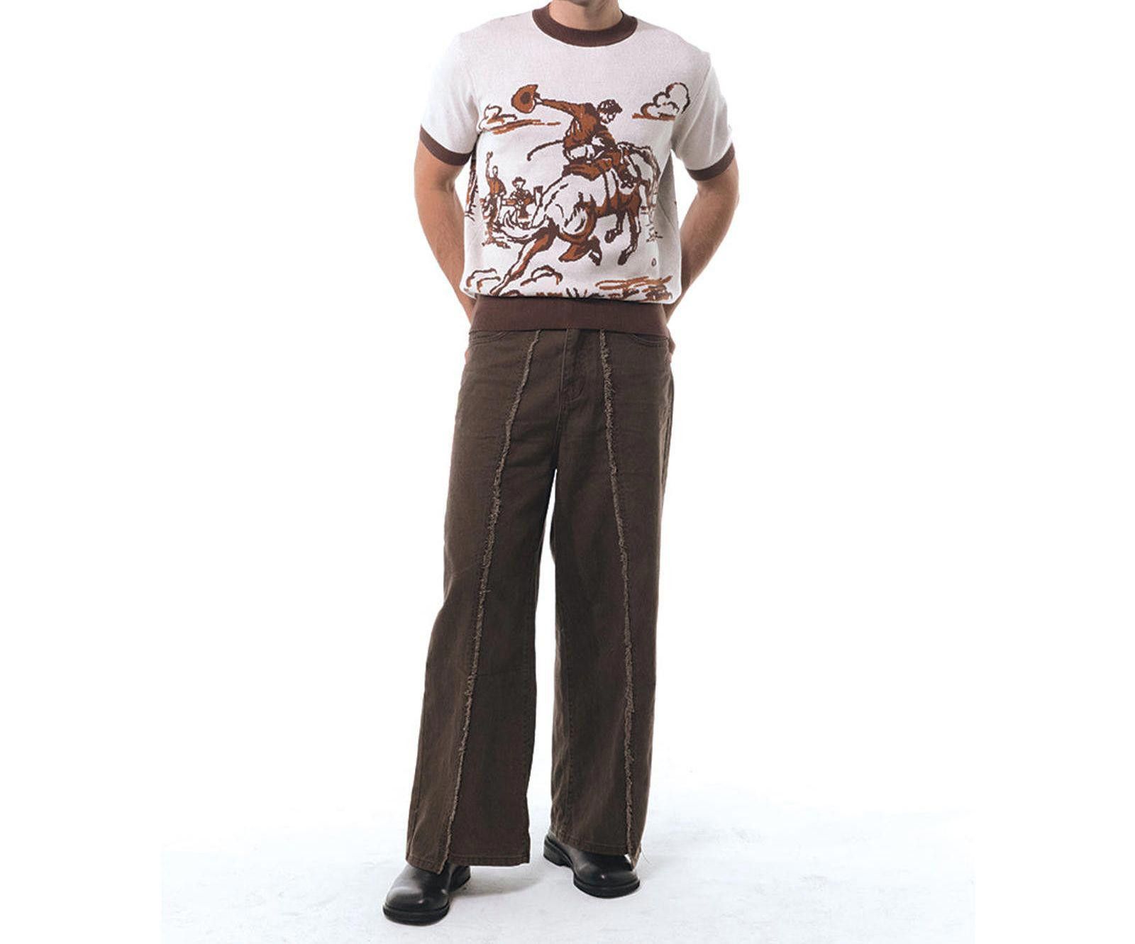 Other Western Knitted Tee | Cotton Horse-Scene Jacquard Crewneck Size US M / EU 48-50 / 2 - 3 Thumbnail