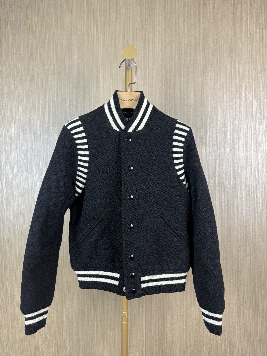 Saint Laurent Paris Saint Laurent Striped Baseball Jacket Size XS / US 0-2 / IT 36-38 - 1 Thumbnail
