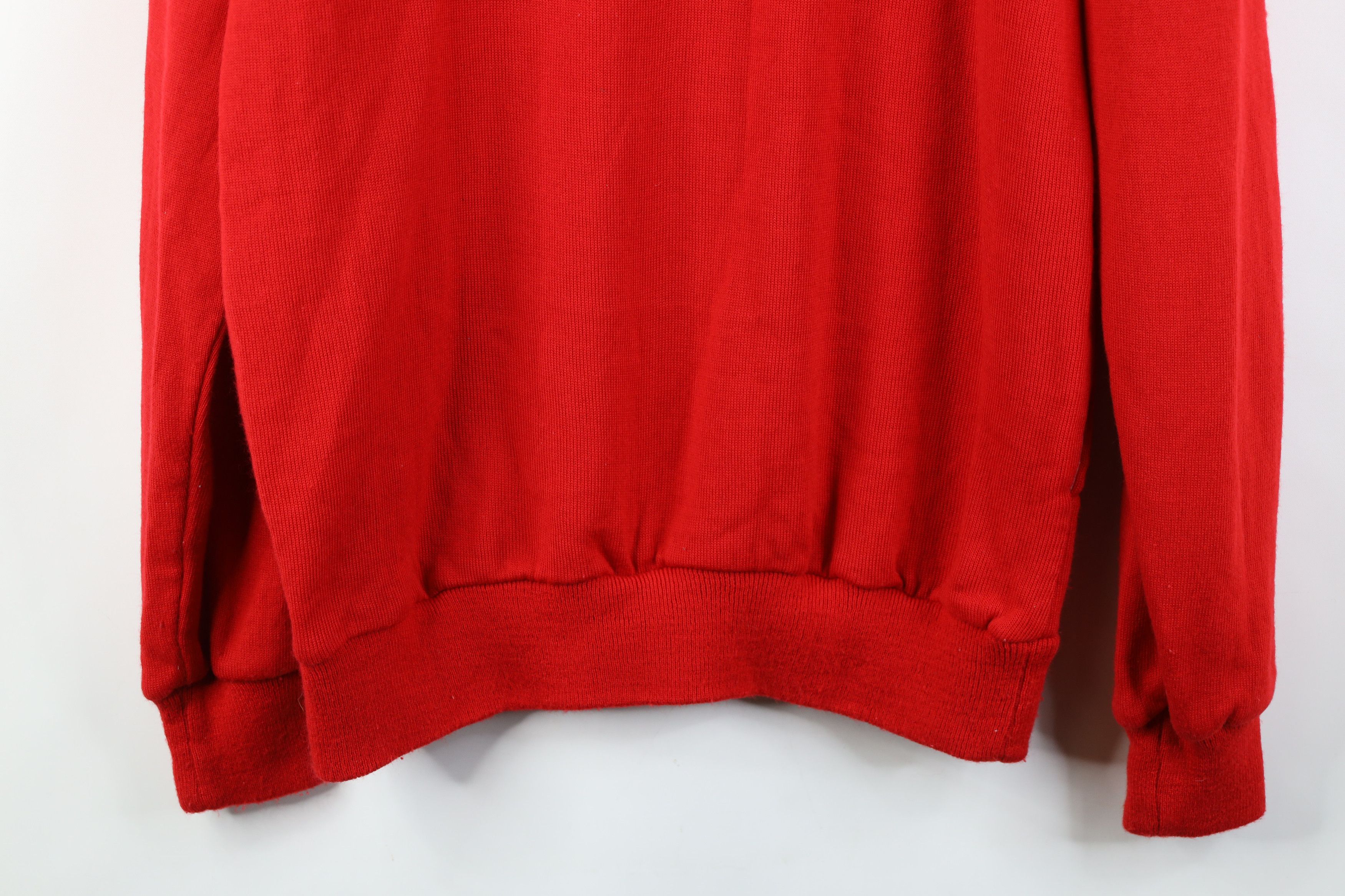 Vintage Vintage 70s Streetwear Knit Henley Sweater Red Acrylic Size US XL / EU 56 / 4 - 13 Thumbnail