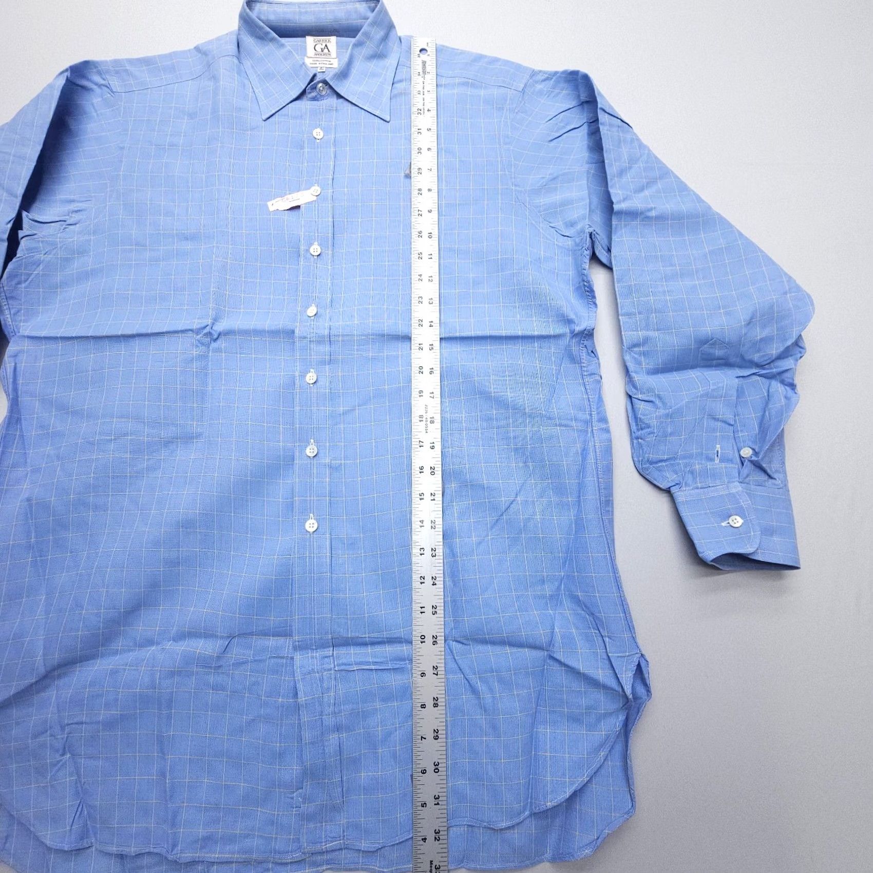 JW Anderson Vintage Garrick Anderson Dress Shirt Mens 16 / 41 Blue Plaid Shirt Size 42R - 7 Thumbnail