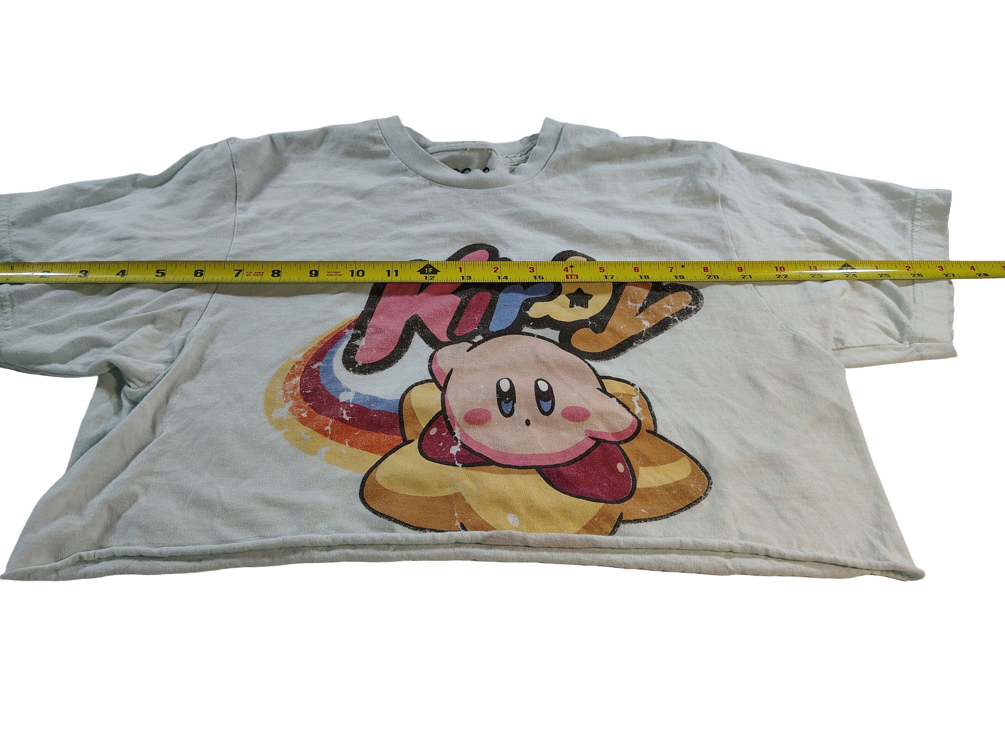 Nintendo Women's Medium Light Blue Kirby Crop Top Size M / US 6-8 / IT 42-44 - 3 Thumbnail