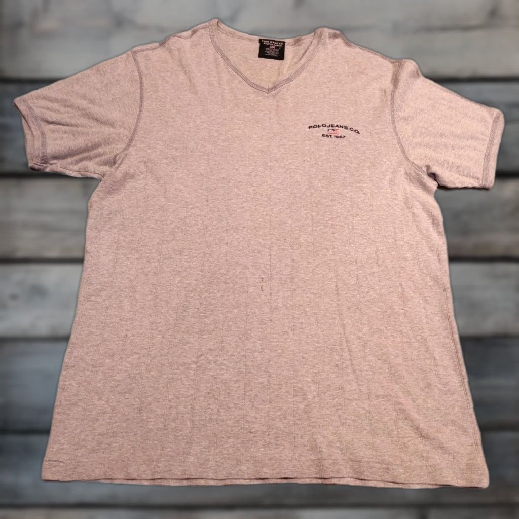 Ralph Lauren VINTAGE Ralph Lauren Polo Jeans Co T-Shirt Men’s M Gray V-Neck Short Sleeve USA Made Size US M / EU 48-50 / 2 - 1 Thumbnail