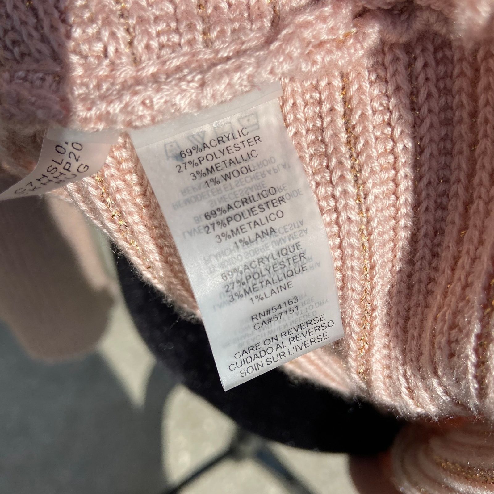 Calvin Klein Calvin Klein Pink Metallic Gold Cowl Neck Ribbed Sweater M Size M / US 6-8 / IT 42-44 - 3 Thumbnail