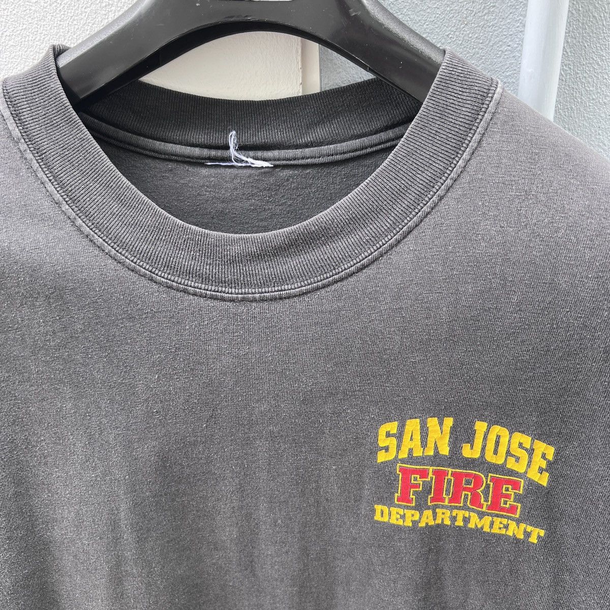 Vintage Vtg 90s Firefighter Tee XL Thrashed Faded graphic streetwear Size US XL / EU 56 / 4 - 4 Thumbnail
