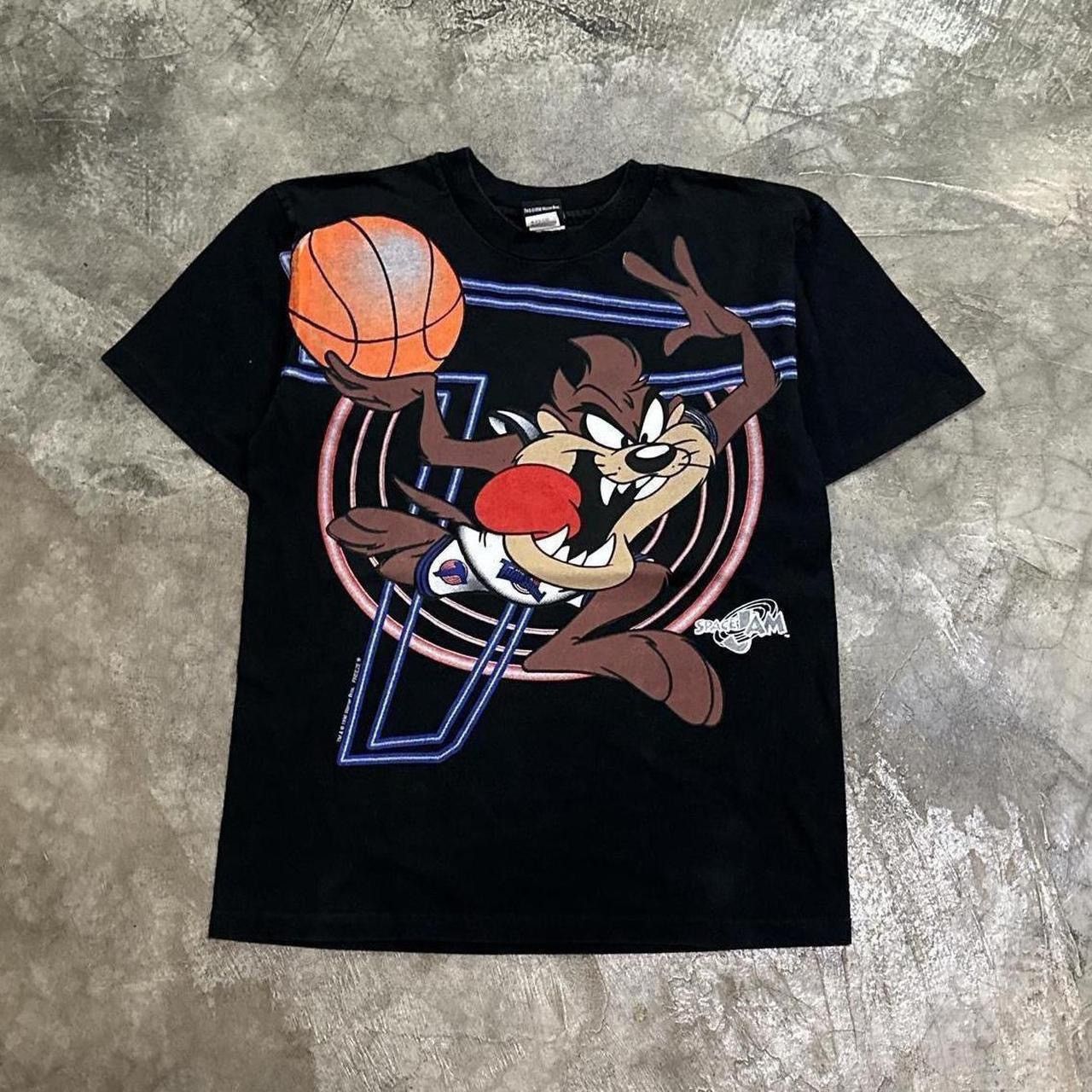 image of Movie x Vintage 1996 Space Jam Taz Tshirt in Black, Men's (Size Small)