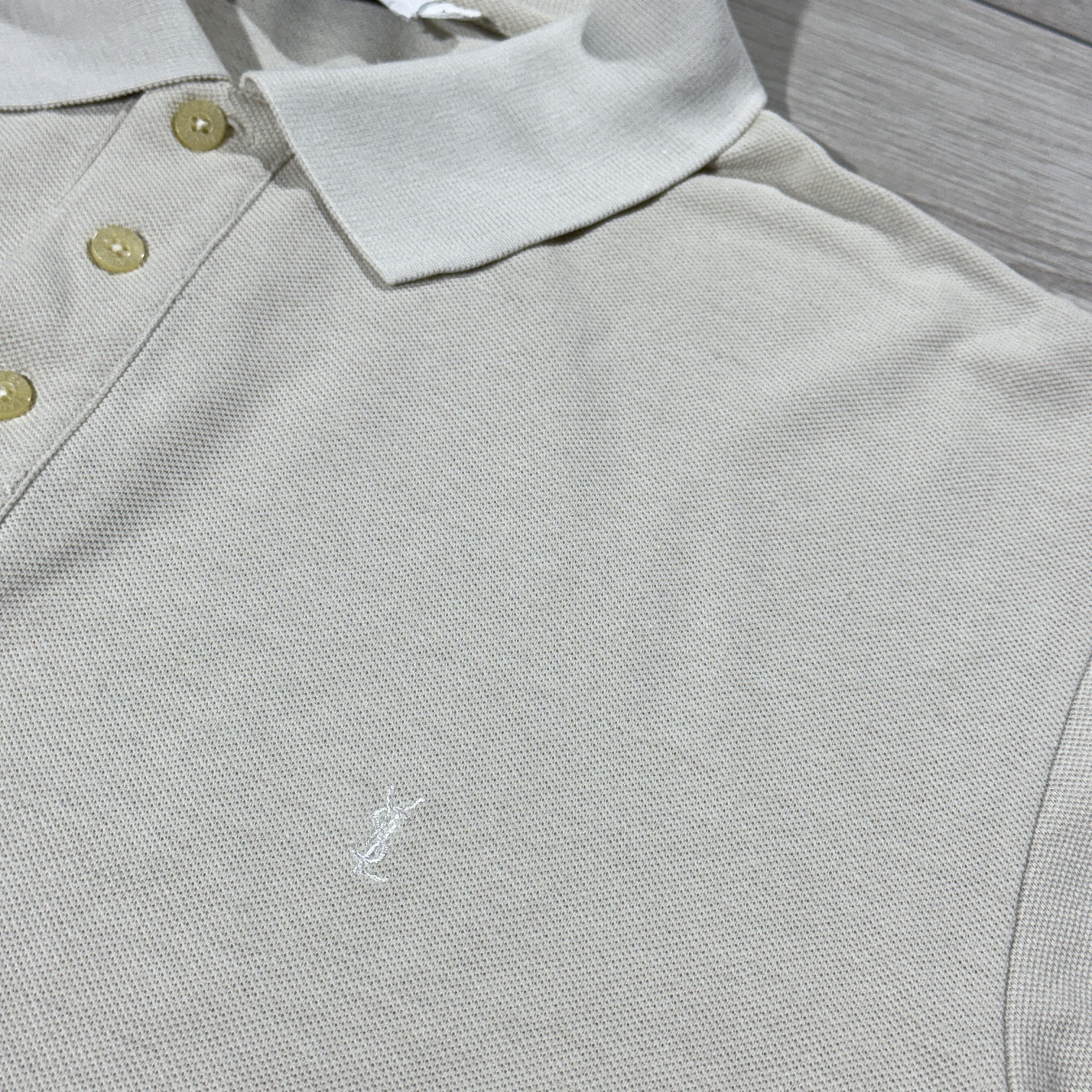 Yves Saint Laurent Vintage Yves Saint Laurent YSL Beige Pique Polo Shirt Size US XL / EU 56 / 4 - 5 Thumbnail