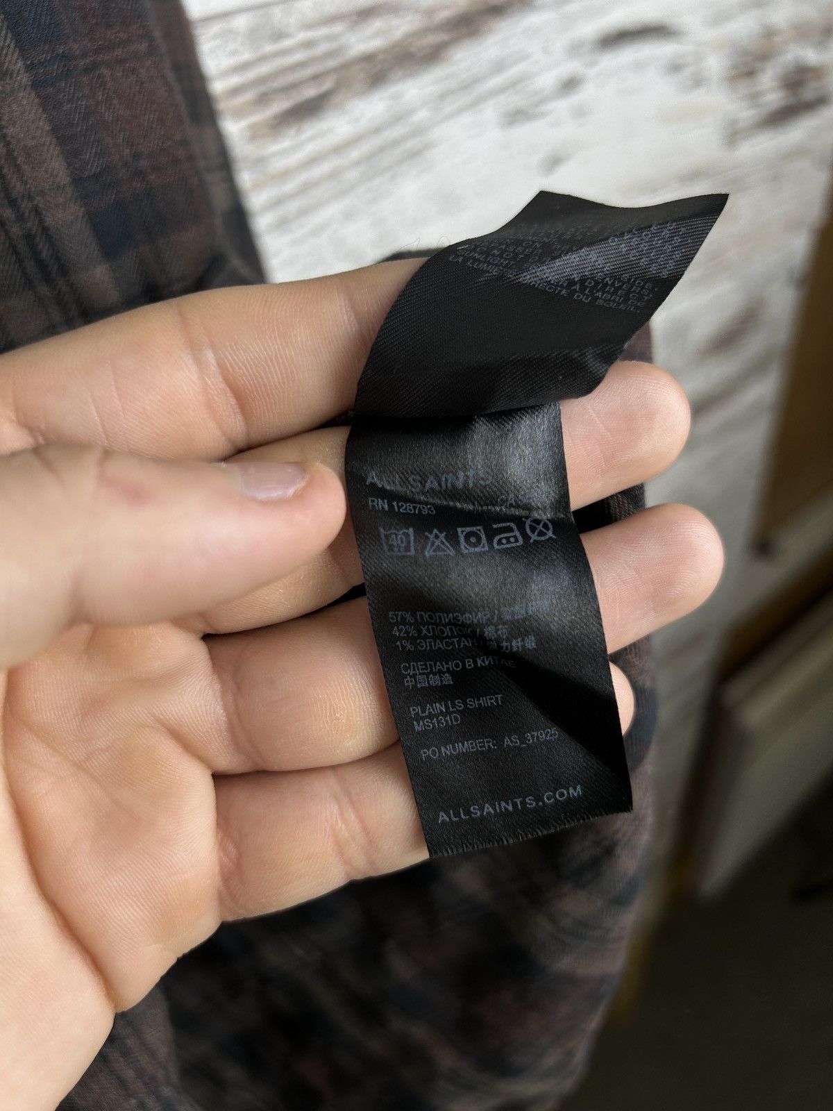 Allsaints × Japanese Brand Mens AllSaints Flannel Shirts button up plain ls shirt y2k Size US S / EU 44-46 / 1 - 9 Thumbnail