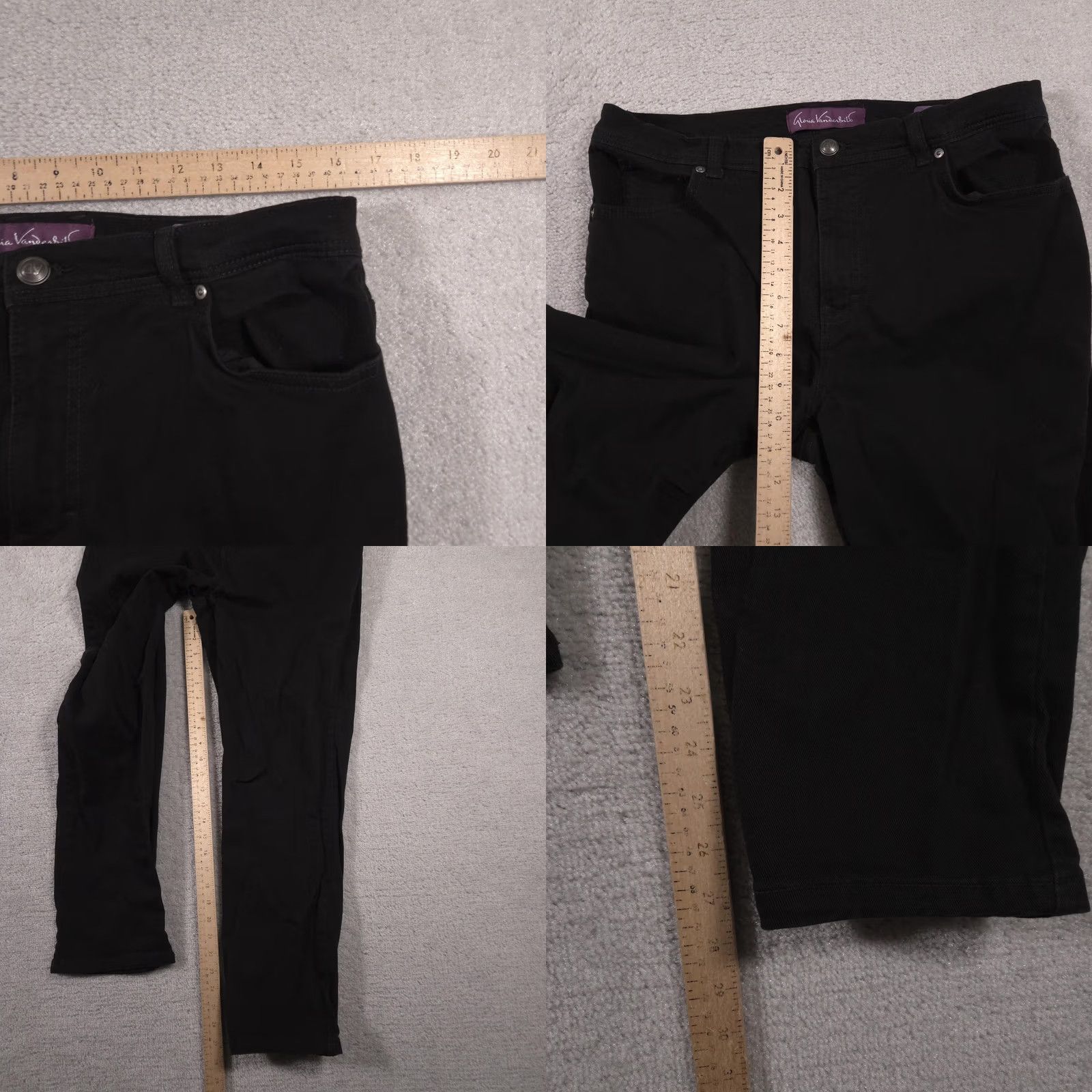 Gloria Vanderbilt VINTAGE Gloria Vanderbilt Jeans Womens 14P Black Amanda Stretch Petite Classic Fit Denim Size 36" / US 14 / IT 50 - 8 Thumbnail