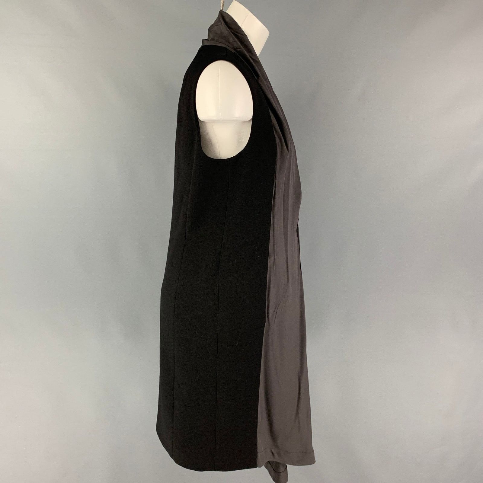 Other LUTZ HUELLE Size 4 Black Charcoal Wool Sleeveless Dress Size 27" / US 4 / IT 40 - 2 Thumbnail