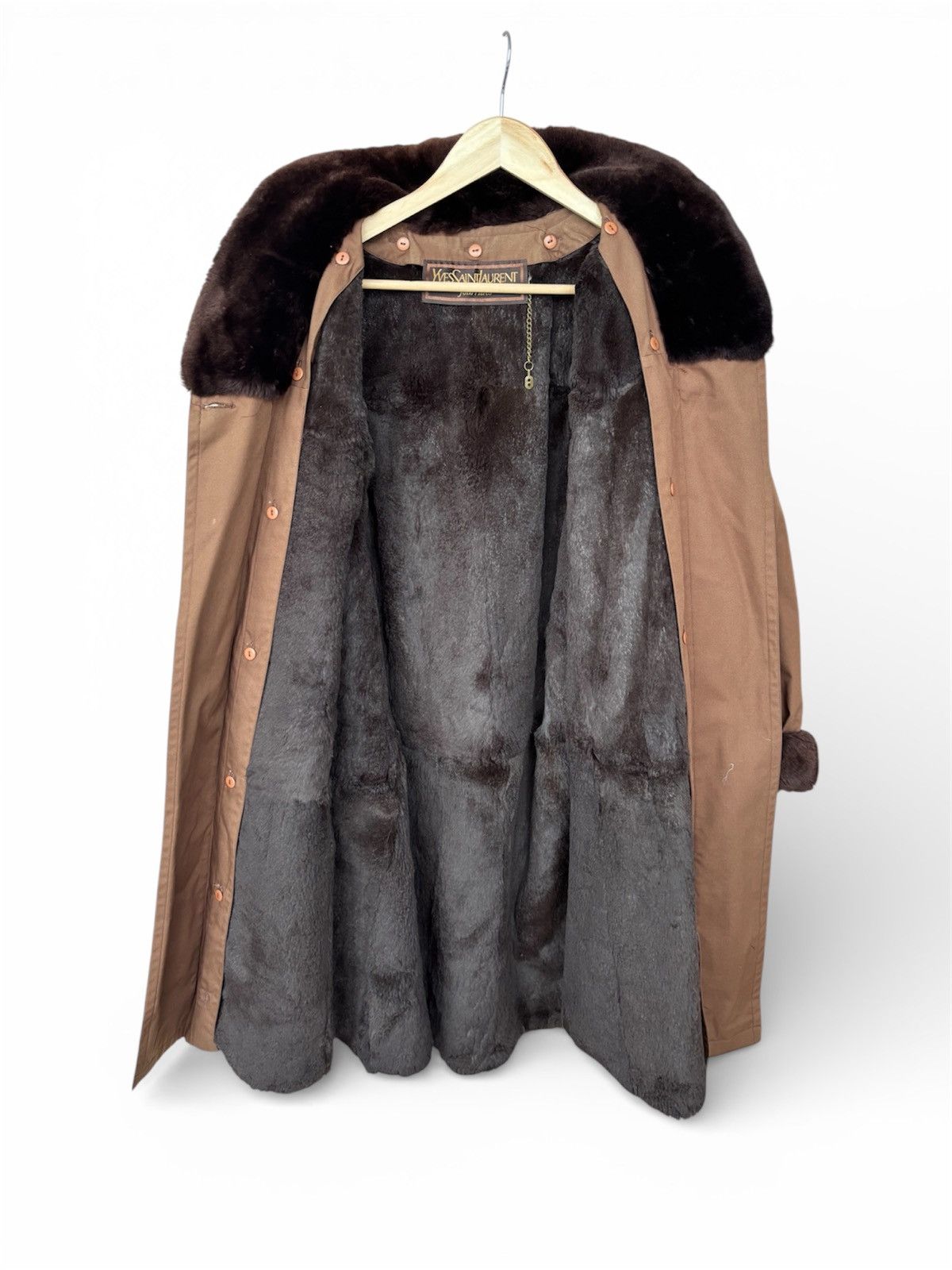 Yves Saint Laurent Vintage Yves Saint Laurent Shearling Trench Coat Size S / US 4 / IT 40 - 2 Thumbnail