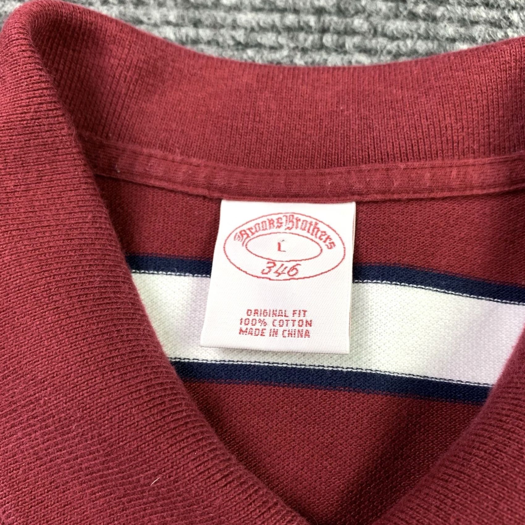 Brooks Brothers Brooks Brothers 346 Red Striped Polo Shirt Original Fit Embroidered Logo Men Large Size 42R - 2 Thumbnail